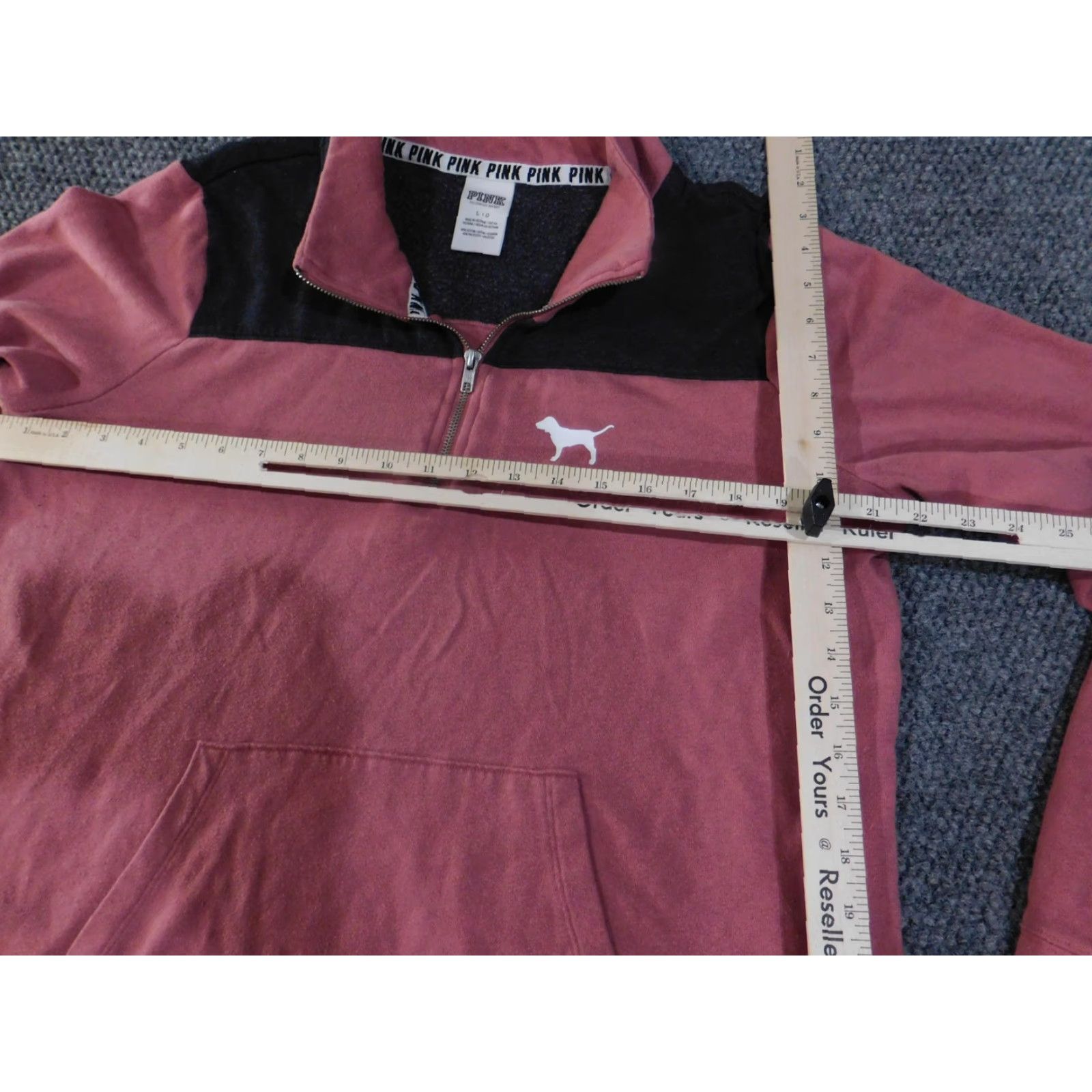 Pinko PINK Victoria's Secret Pullover Sweatshirt Womens Large Quarter Zip Dog Logo Size L / US 10 / IT 46 - 7 Thumbnail