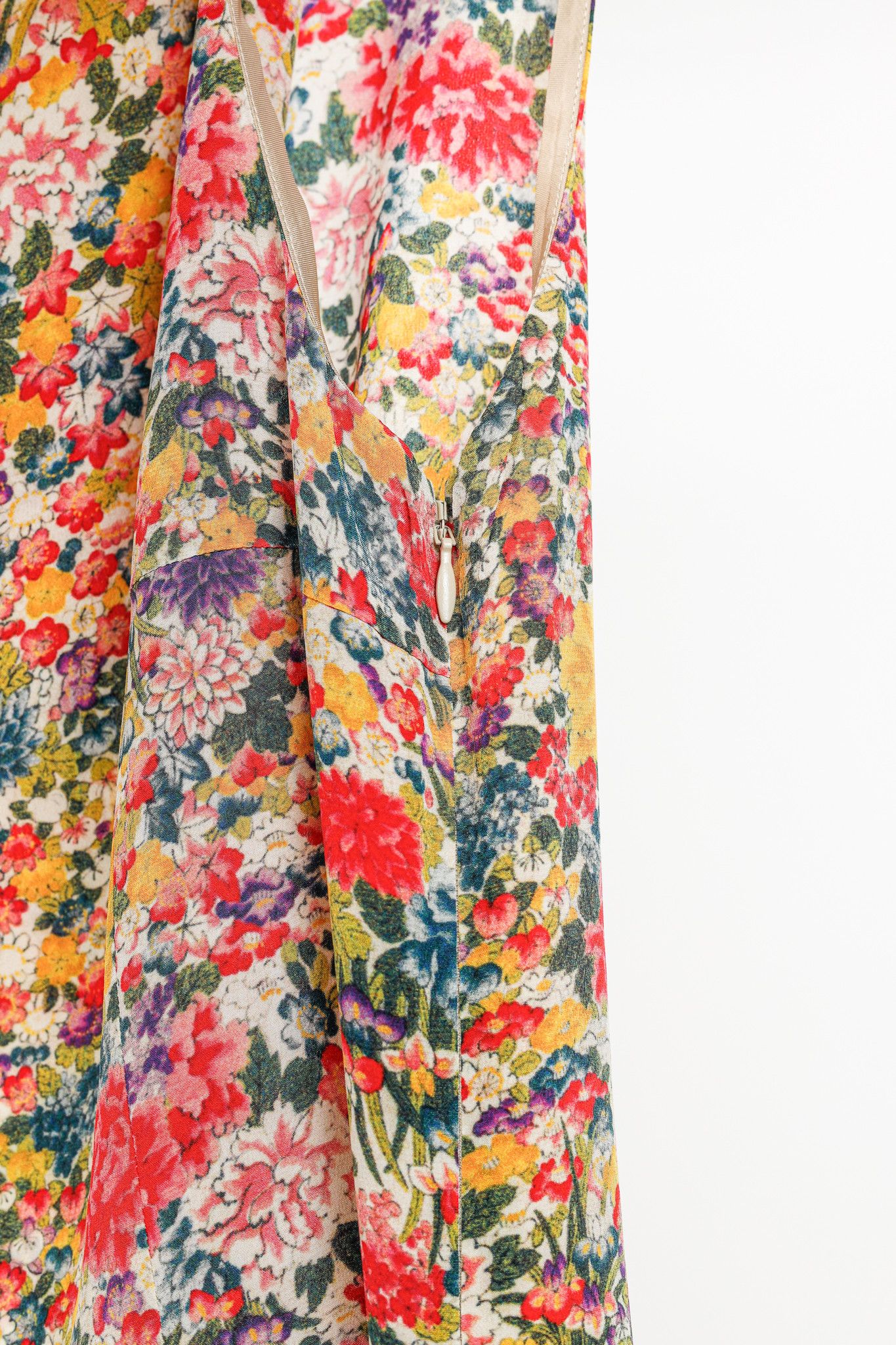 Etro Etro Green & Pink Silk Floral-Print Mini Dress Size L / US 10 / IT 46 - 8 Thumbnail