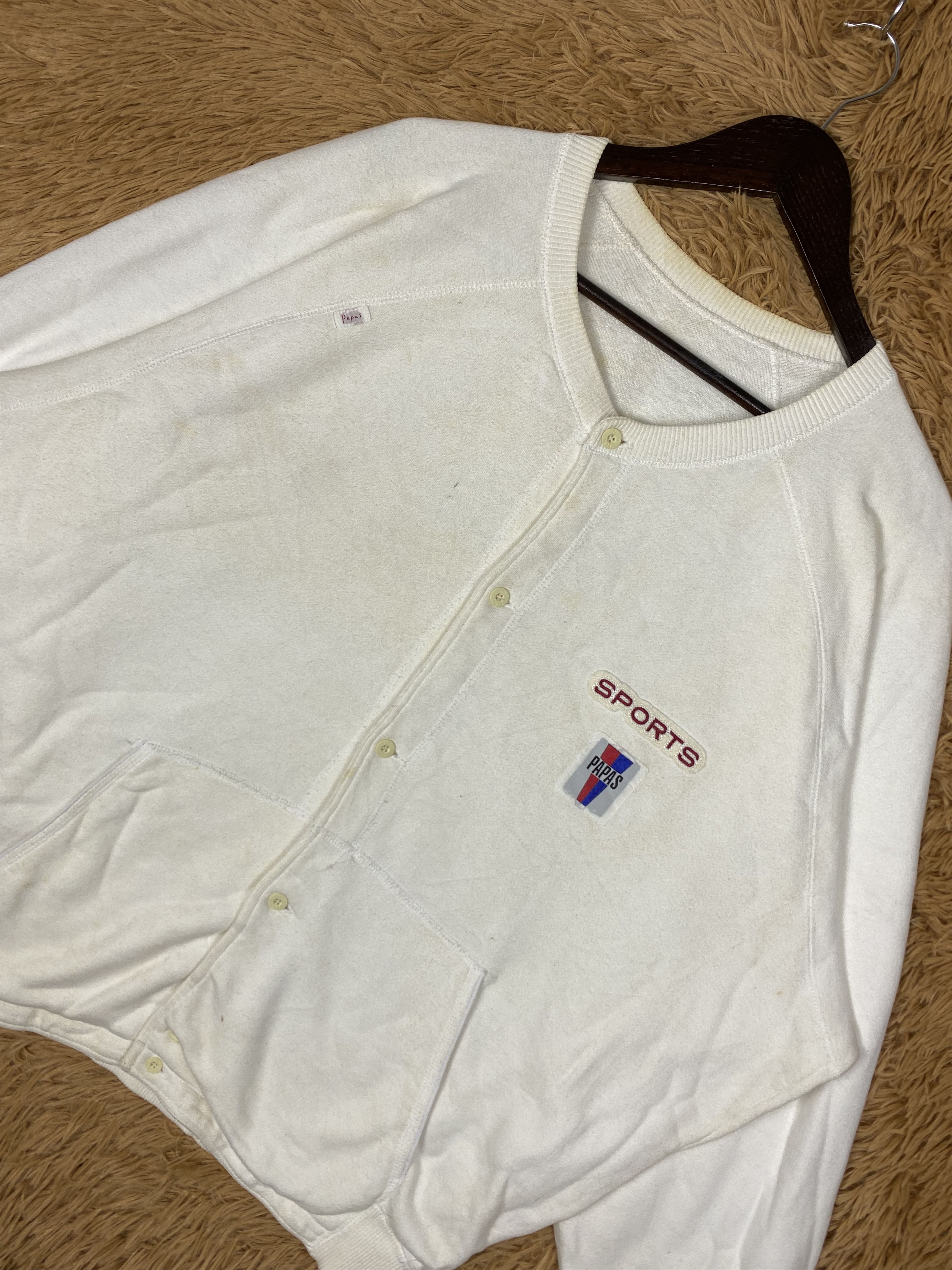 Japanese Brand Vintage Papas Button Up Sweatshirts DJ05016 Size US XL / EU 56 / 4 - 2 Thumbnail