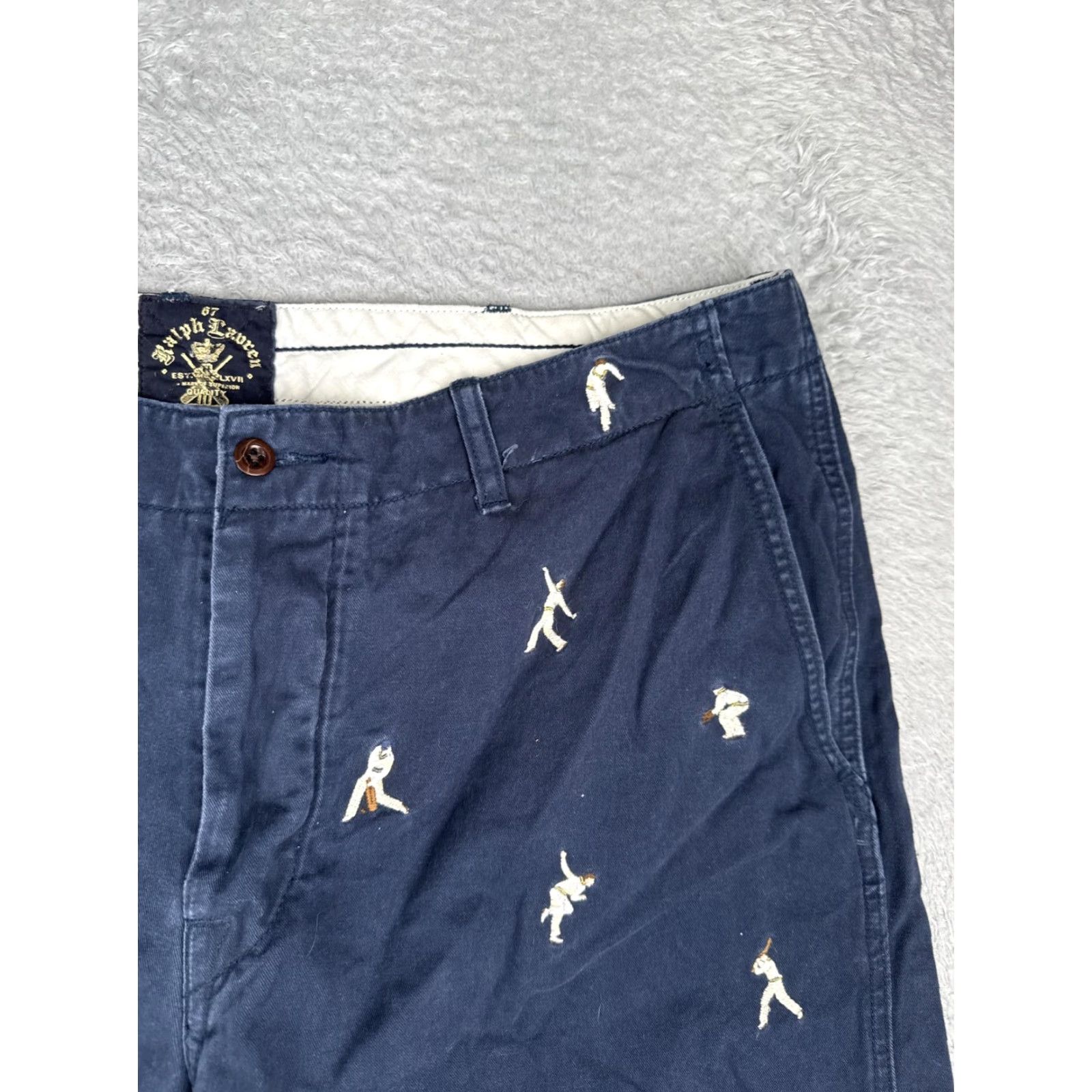 Polo Ralph Lauren Polo Ralph Lauren Shorts Mens 40 Blue Chino Cricket Player Embroidered Casual Size US L / EU 52-54 / 3 - 6 Thumbnail