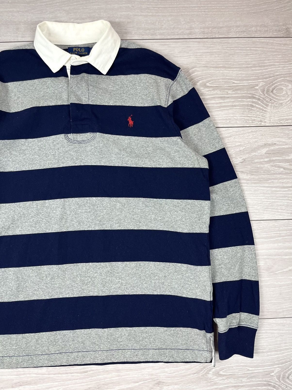 Polo Ralph Lauren Polo Ralph Lauren Striped Rugby Polo Shirt Size US XL / EU 56 / 4 - 2 Thumbnail
