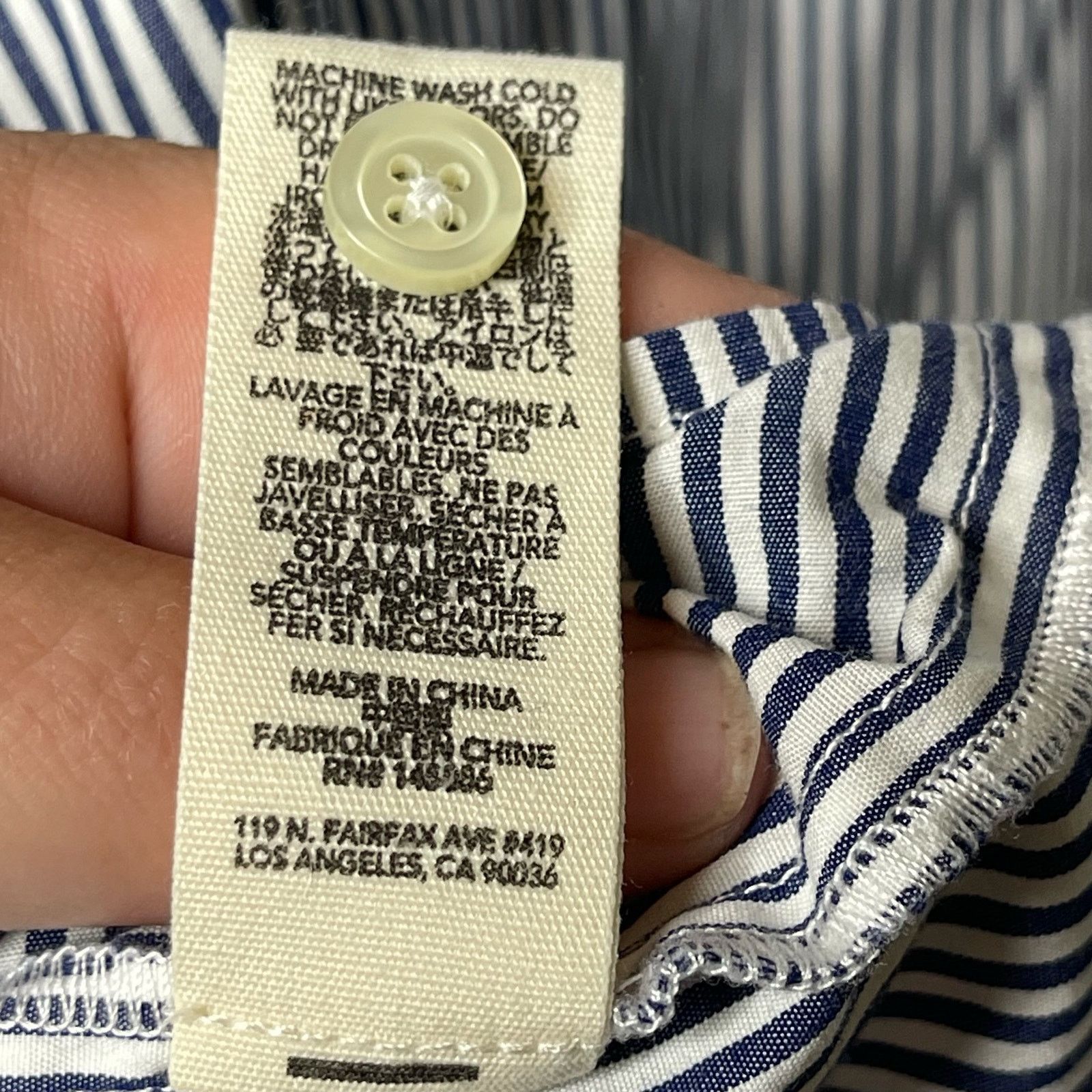 THE GREAT The Great. 3/4 Sleeve Button Down Pinstrip Shirt Blue 1 US S Size S / US 4 / IT 40 - 8 Thumbnail