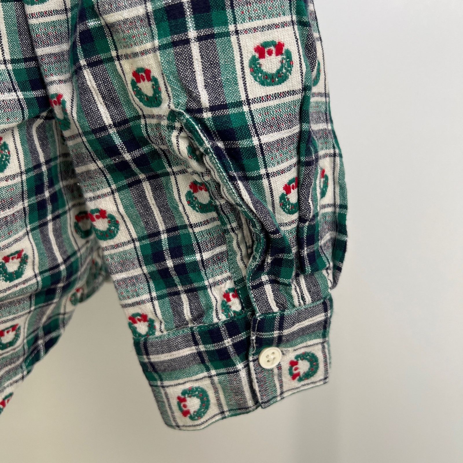 Vintage Vintage Christmas Wreath Button Up Shirt Bobbie Brooks Size L / US 10 / IT 46 - 6 Thumbnail