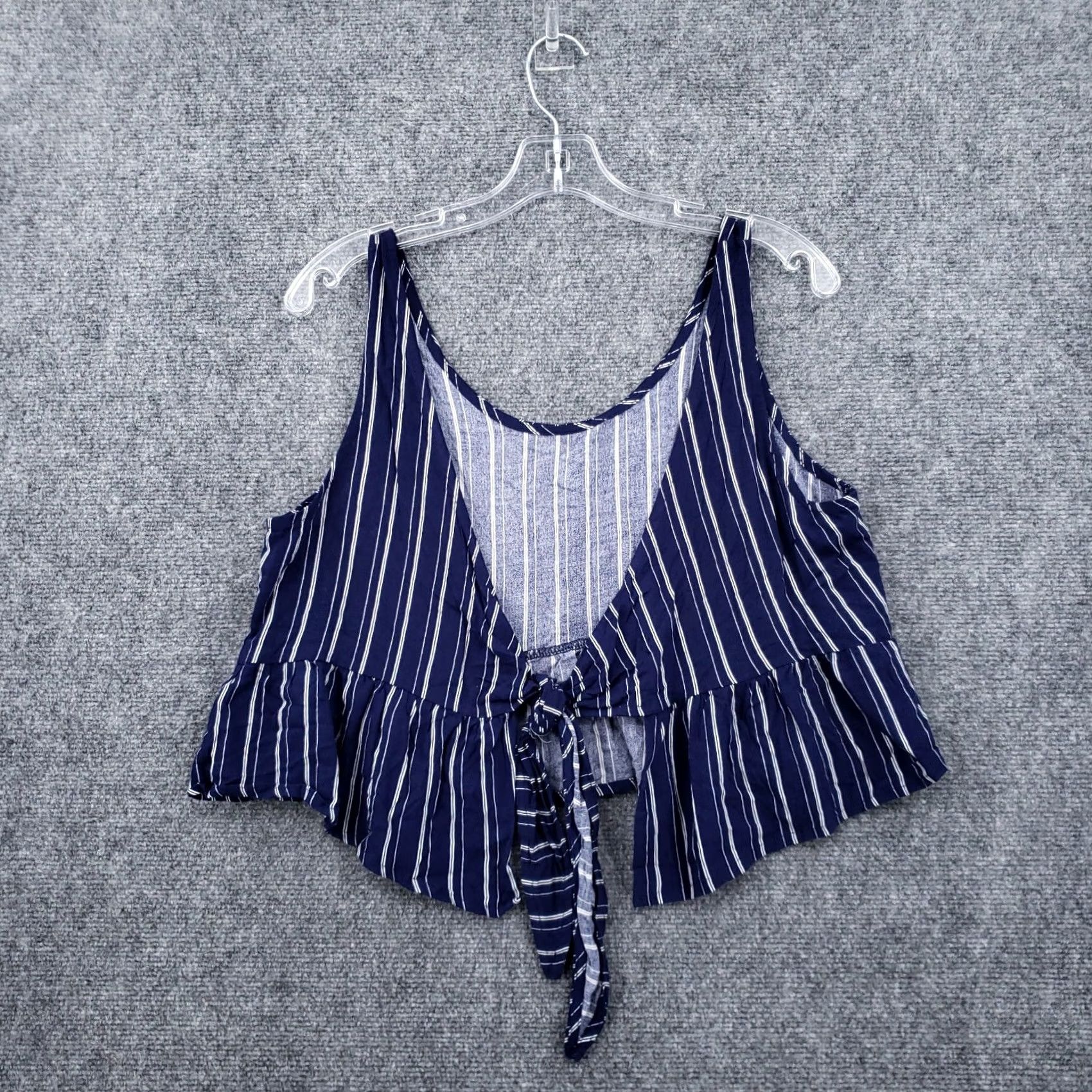 Pacsun Pacsun Top Womens M Medium Blue White Striped Tank Cropped Sleeveless Shirt Womens M Blue Striped Tank Size M / US 6-8 / IT 42-44 - 2 Thumbnail