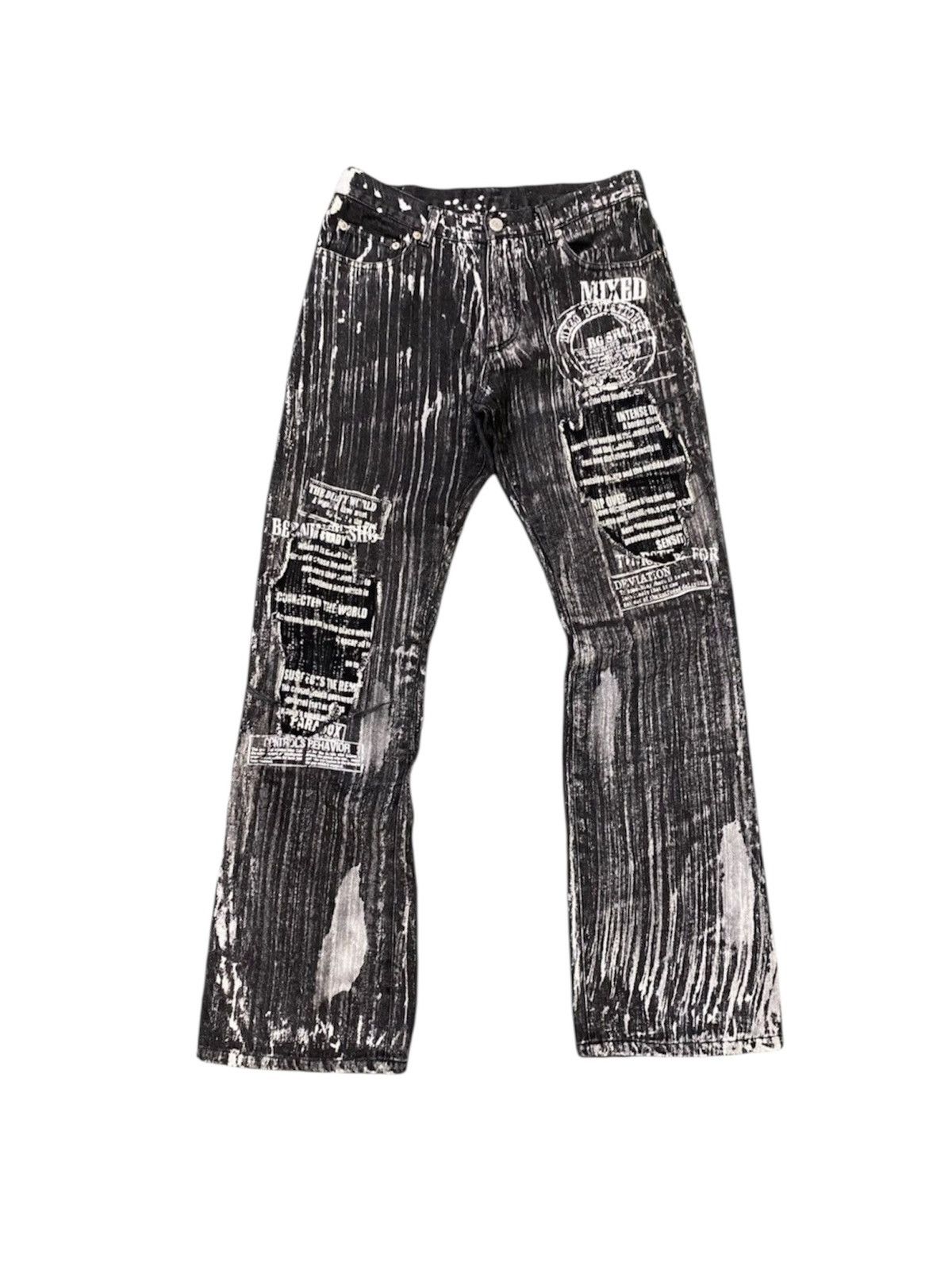 BERNINGS SHO Rare Berning-sho Punk Graphic Art Denim Size US 31 - 1 Thumbnail