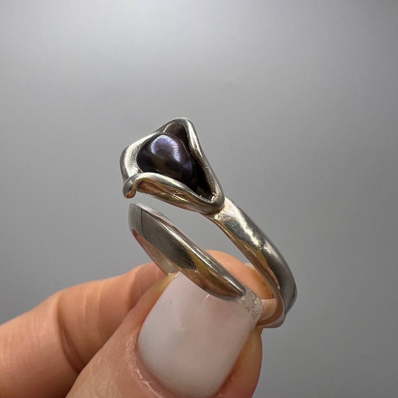 Sterling Silver × Vintage Vintage Ring Sterling Silver 925 Natural Pearl S 8 Size ONE SIZE - 7 Thumbnail