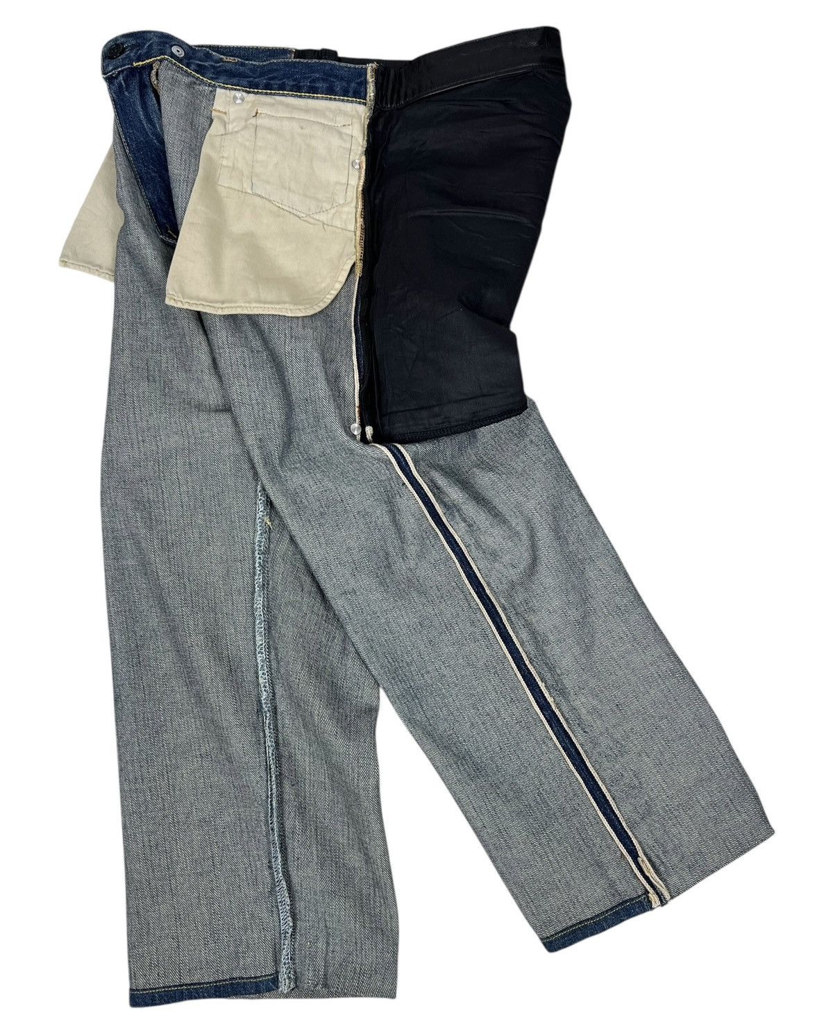 Undercover UNDERCOVERISM AW04 Denim Cowhide Leather Jeans Size US 30 / EU 46 - 14 Thumbnail