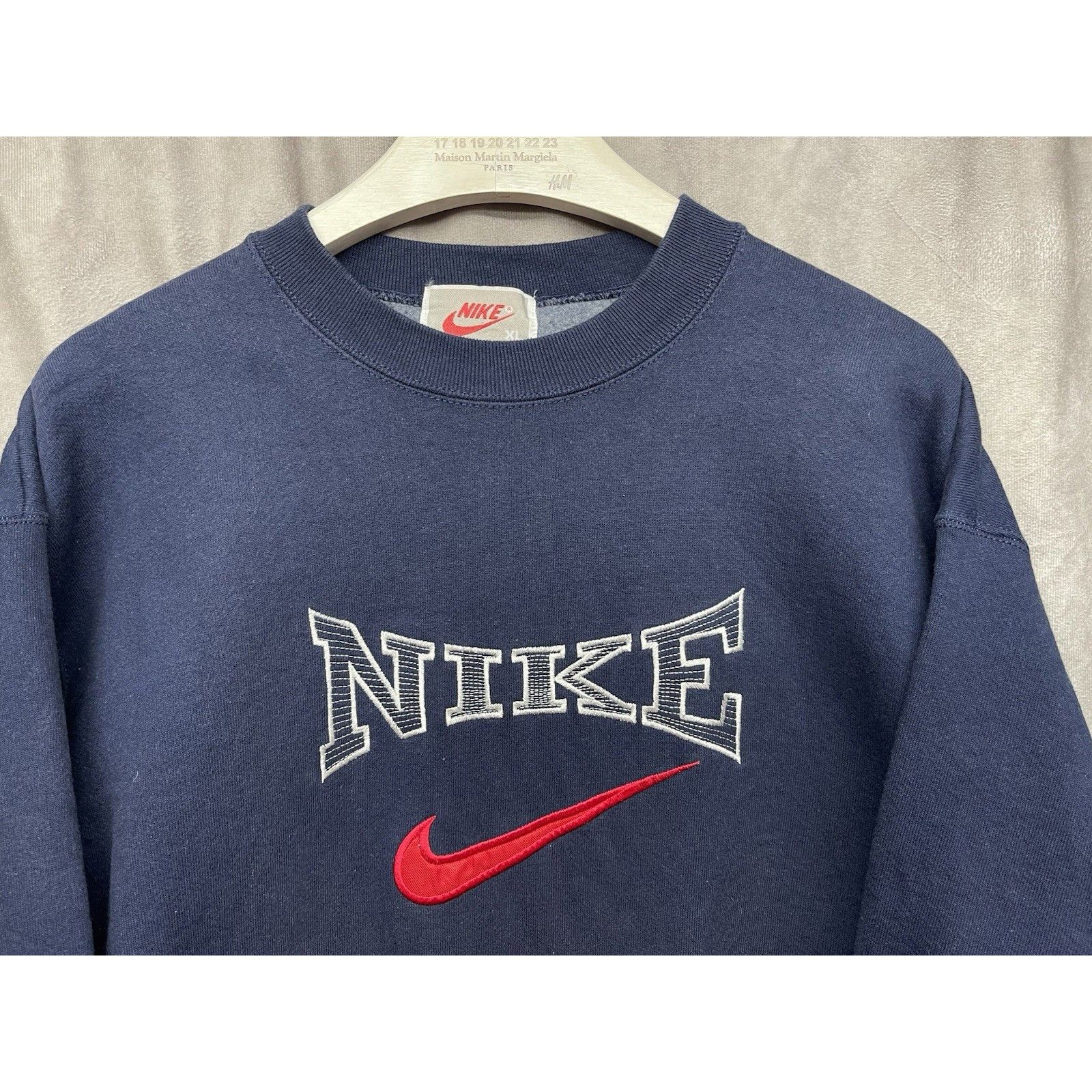Nike Vtg 90s Nike Crewneck Sweatshirt XL USA Made Spellout Embroi Size US XL / EU 56 / 4 - 4 Thumbnail