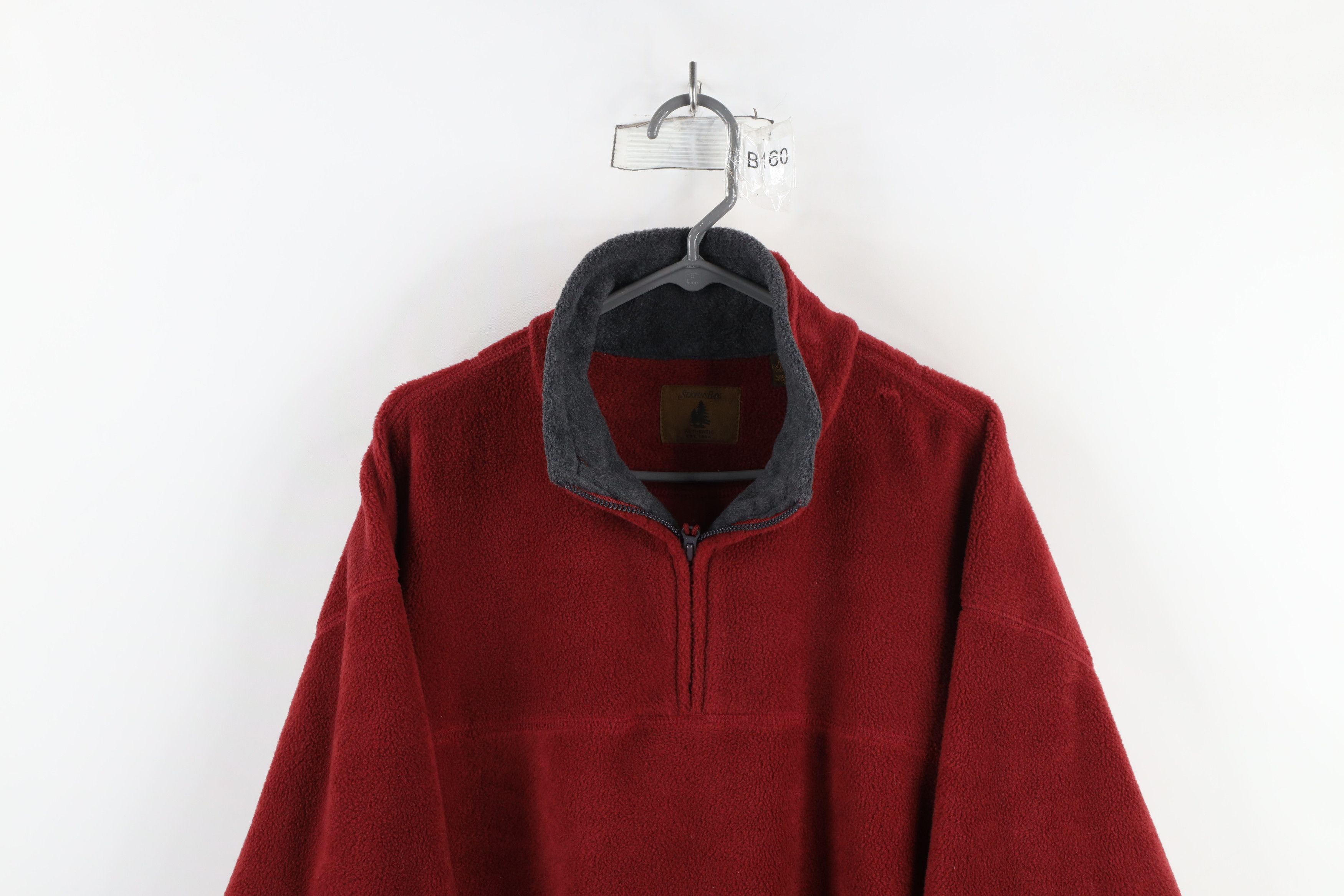 Vintage Vintage 90s Streetwear Baggy Fit Half Zip Fleece Sweater Red Size US XL / EU 56 / 4 - 2 Thumbnail