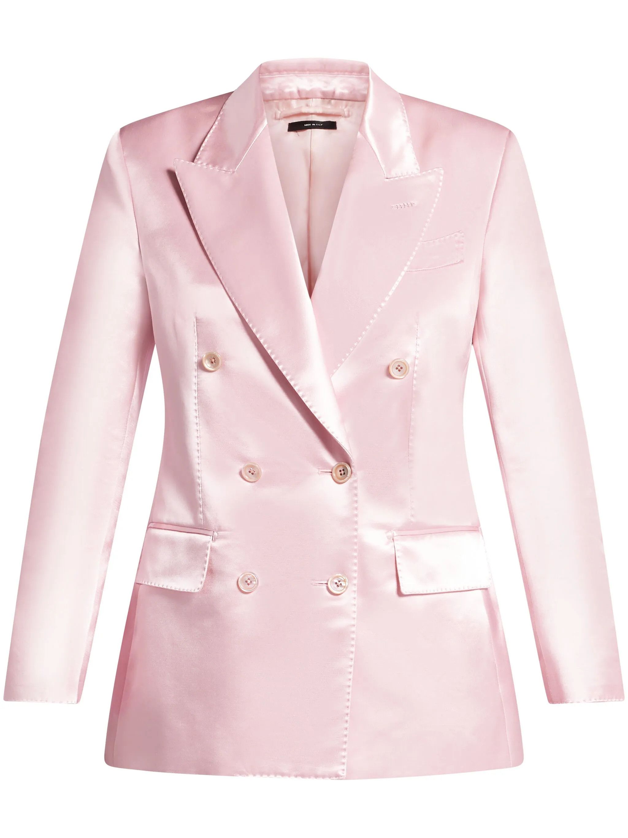 Tom Ford o1w1db10525 GI2971 Double-breasted Satin Jacket in Pink Size XS / US 0-2 / IT 36-38 - 1 Thumbnail