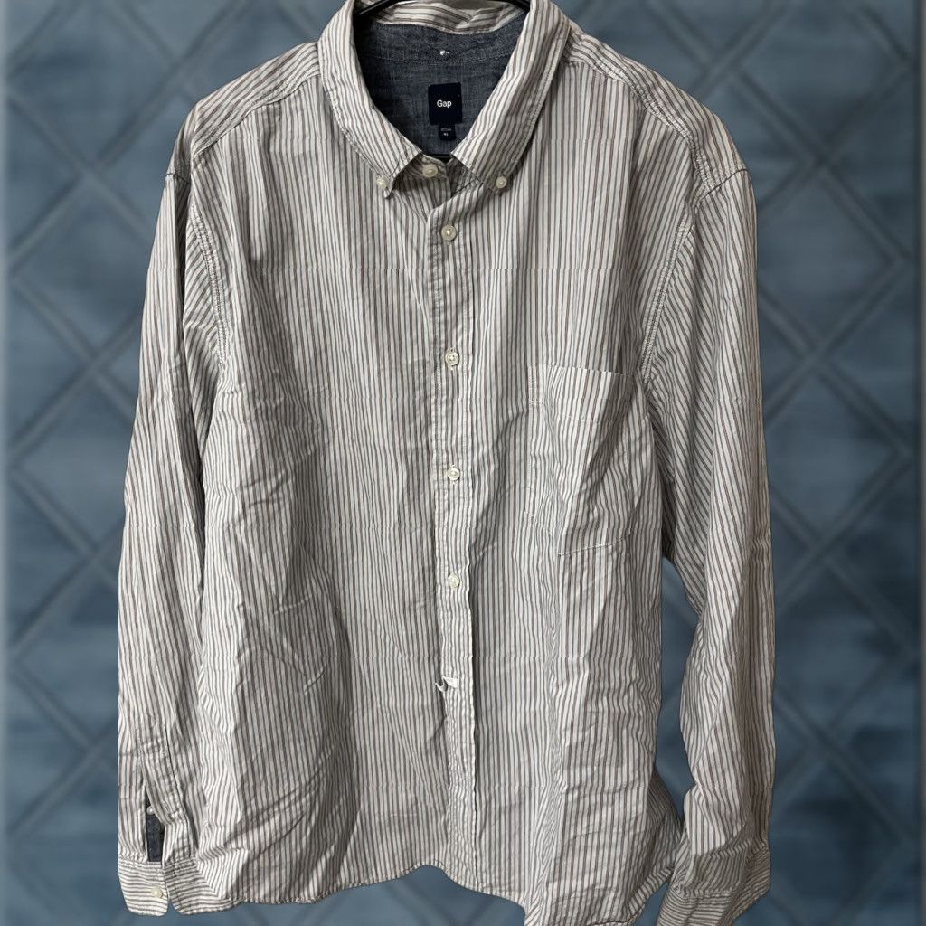 Gap Gap Men’s Button-Down Shirt XL Blue Striped Cotton Fit Athletic Regular Size XL Men’s Shirt Casual/Business 100% Cotton Affinity Gap Size US XL / EU 56 / 4 - 1 Thumbnail