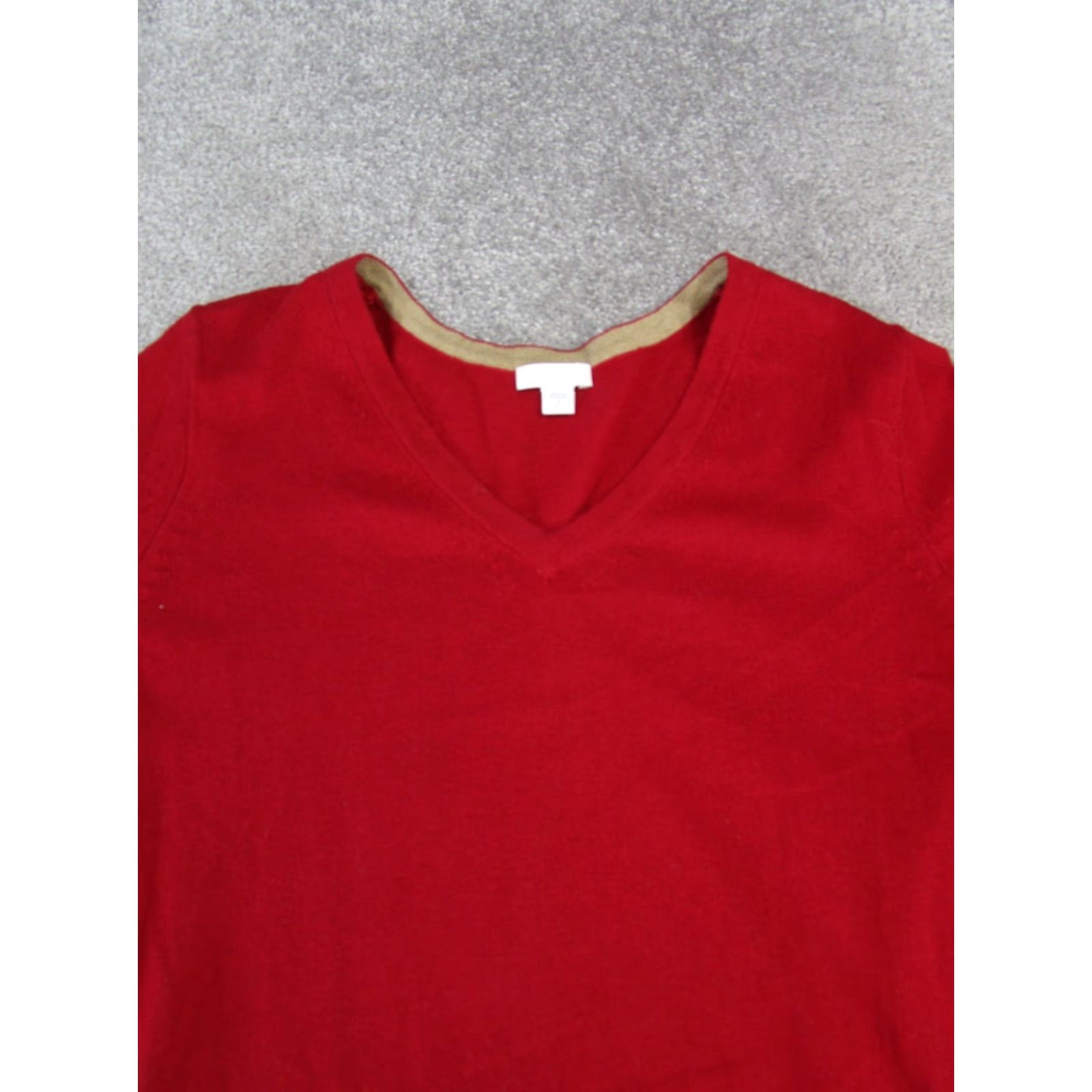 J. Jill J.Jill Sweater Womens Small Tall Red Cotton Pullover Knit V-Neck Long Sleeve Knit Shirt Womens Tall Small Red Cotton Pullover Sweater Size S / US 4 / IT 40 - 2 Thumbnail