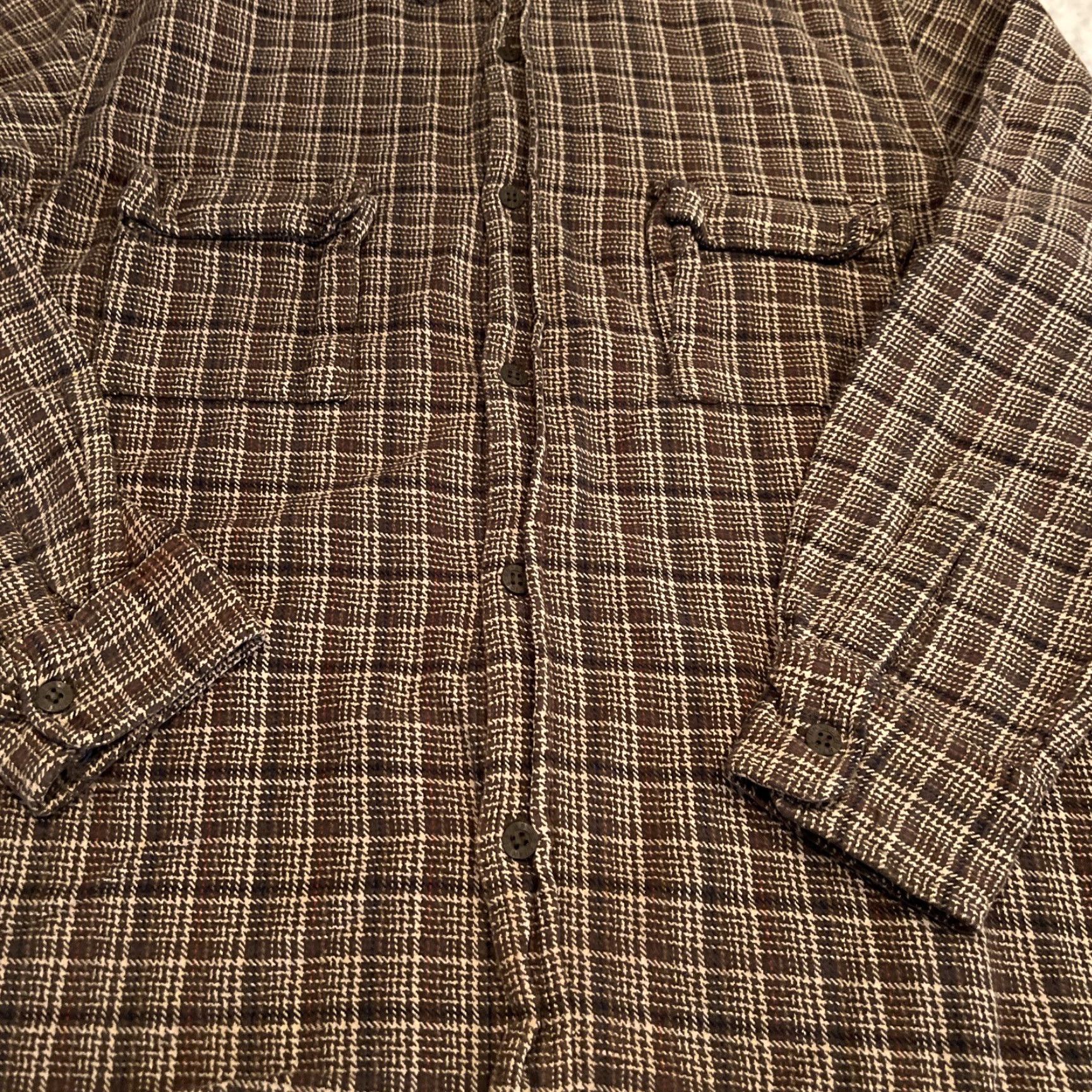Bugle Boy VINTAGE Bugle Boy Flannel Shirt Men’s XL Brown Plaid Long Sleeve Pockets Size US XL / EU 56 / 4 - 3 Thumbnail