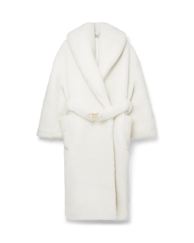 Casablanca o1mle0126 Recycled Polyester Shearling Coat in White Size US L / EU 52-54 / 3 - 1 Preview