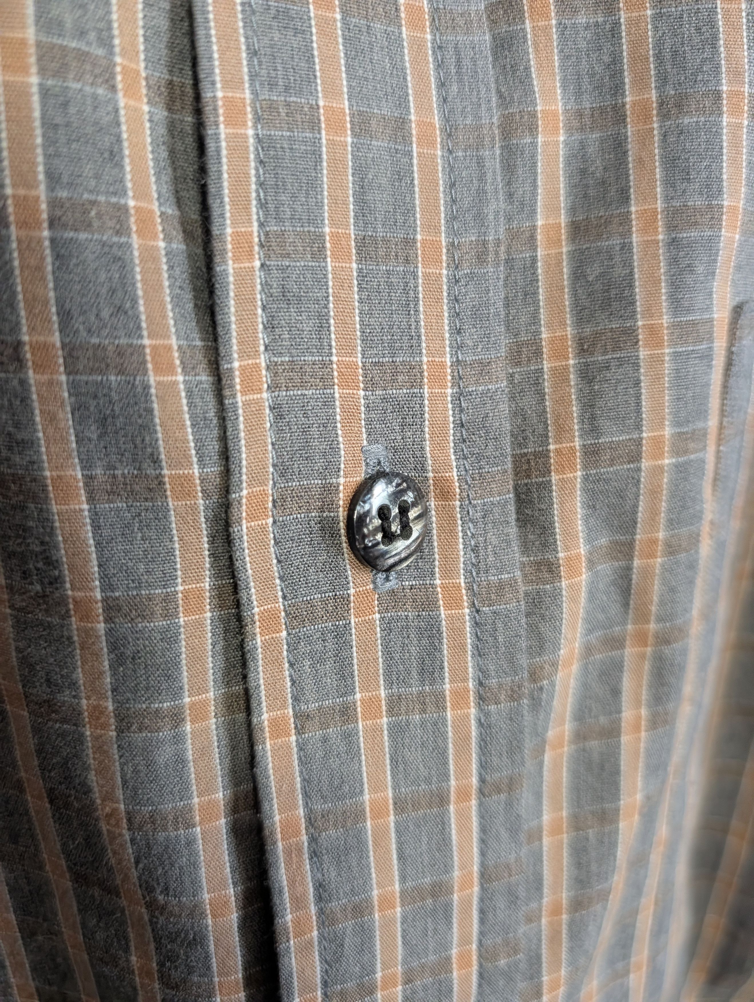 Armani PETER ARMANI Bespoke gray/orange plaid mens dress shirt Size US M / EU 48-50 / 2 - 3 Thumbnail
