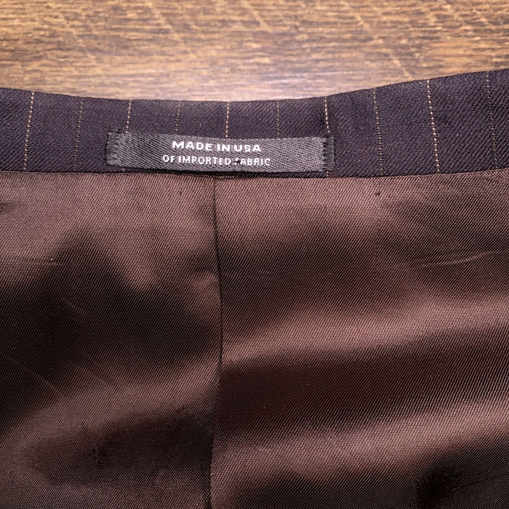 Austin Reed Austin Reed Blazer Mens 40R Brown Pinstripe Wool Notch Vintage? No — Regular Coat Jacket Suit Coat Short: Wait. Size 40R - 5 Thumbnail