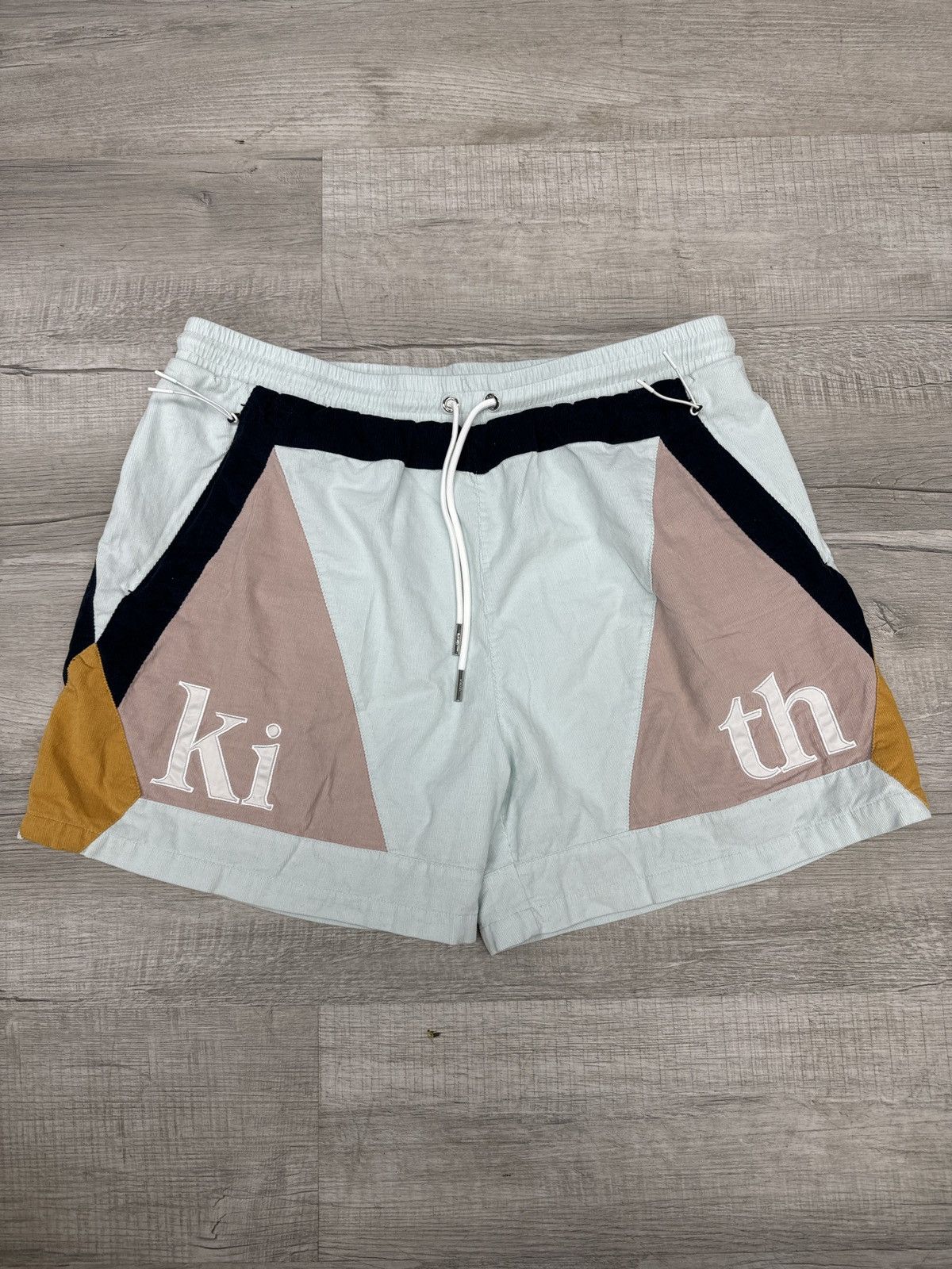 image of Kith Mixed Micro Cord Turbo Shorts Glisten in Blue, Men's (Size 38)