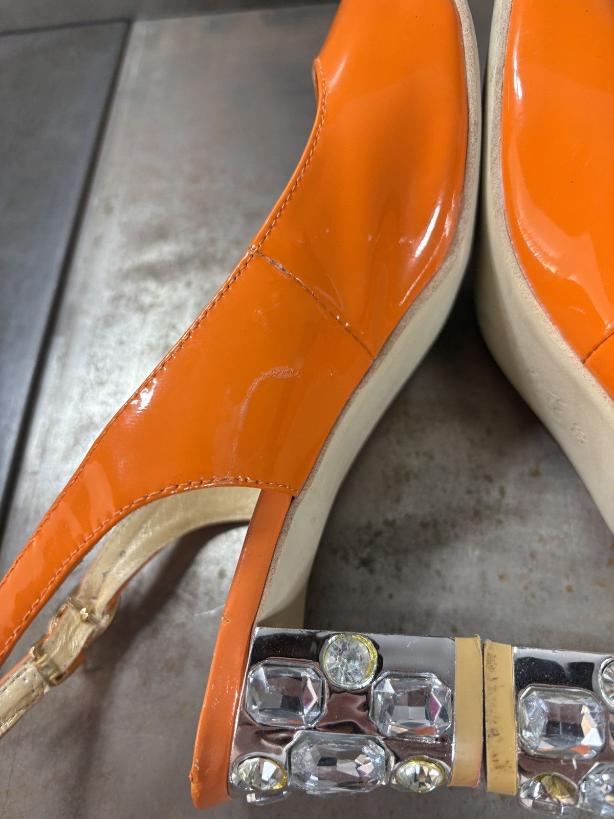 Miu Miu 2011 Miu Miu Heels Patent Leather Jewel Rhinestone Straps Size US 8 / IT 38 - 24 Thumbnail