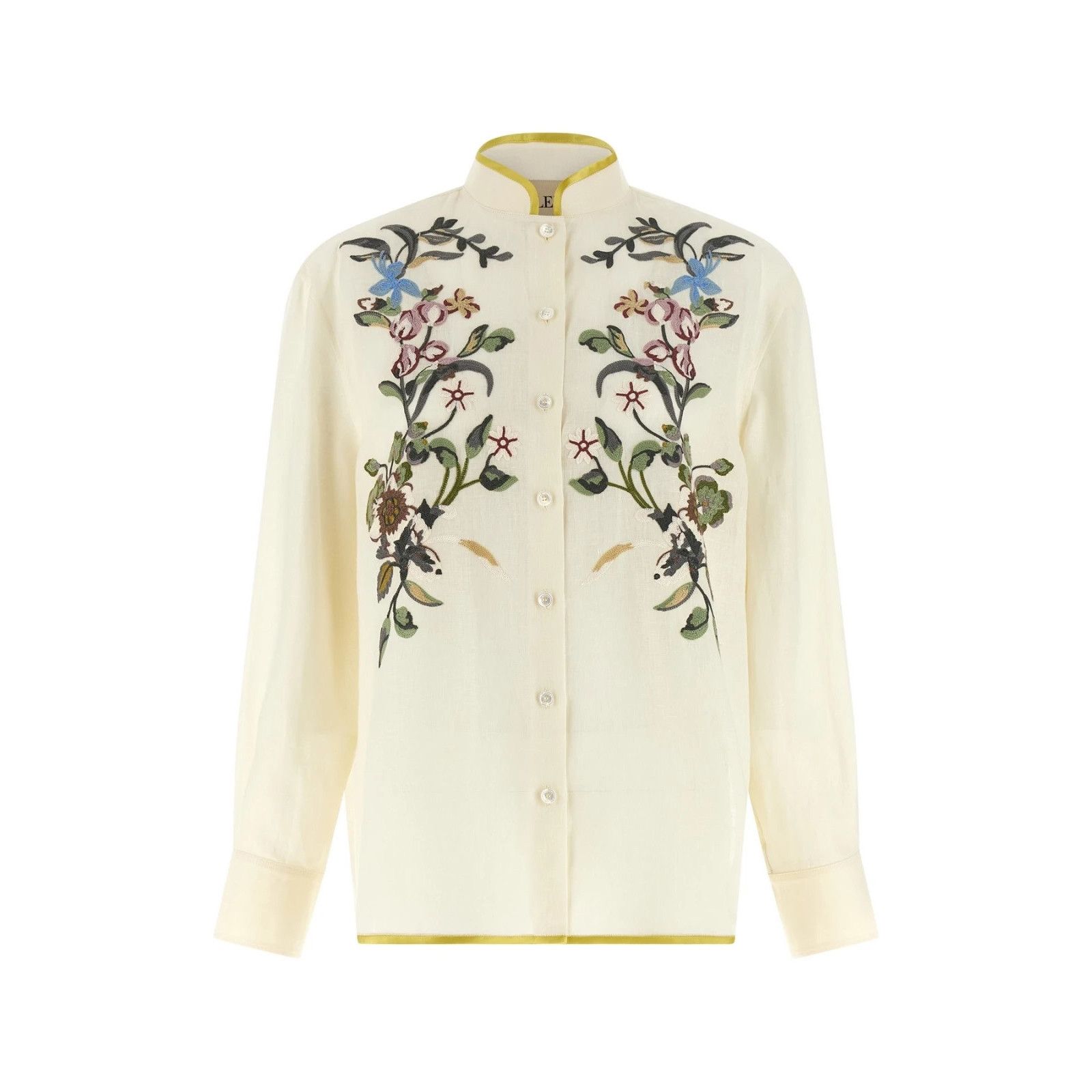 VALENTINO GARAVANI Flower Embroidery Beige Shirt New & Authe