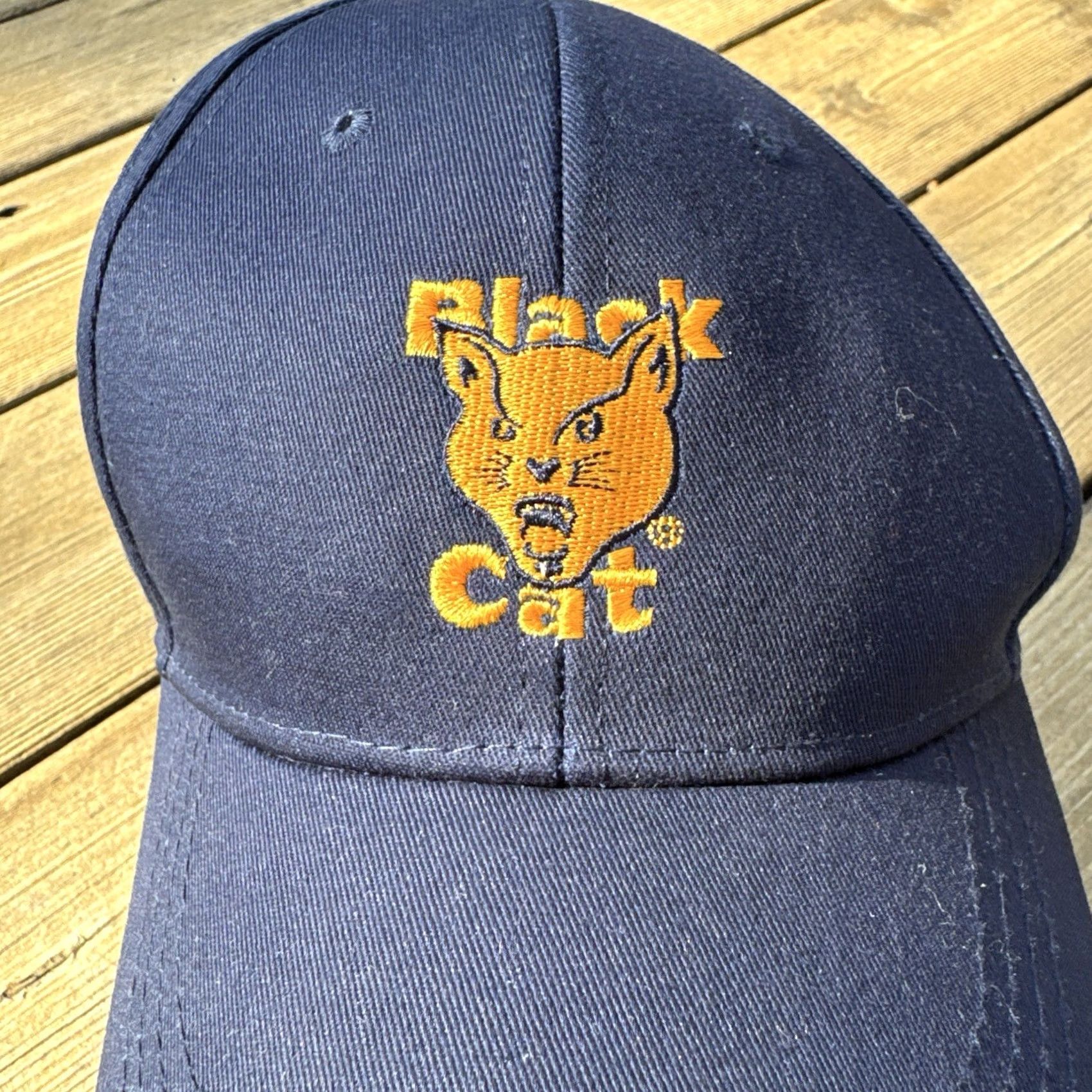 Vintage Black Cat Fireworks Blue Embroidered Adjustable Snapback Hat Mens Size ONE SIZE - 2 Thumbnail