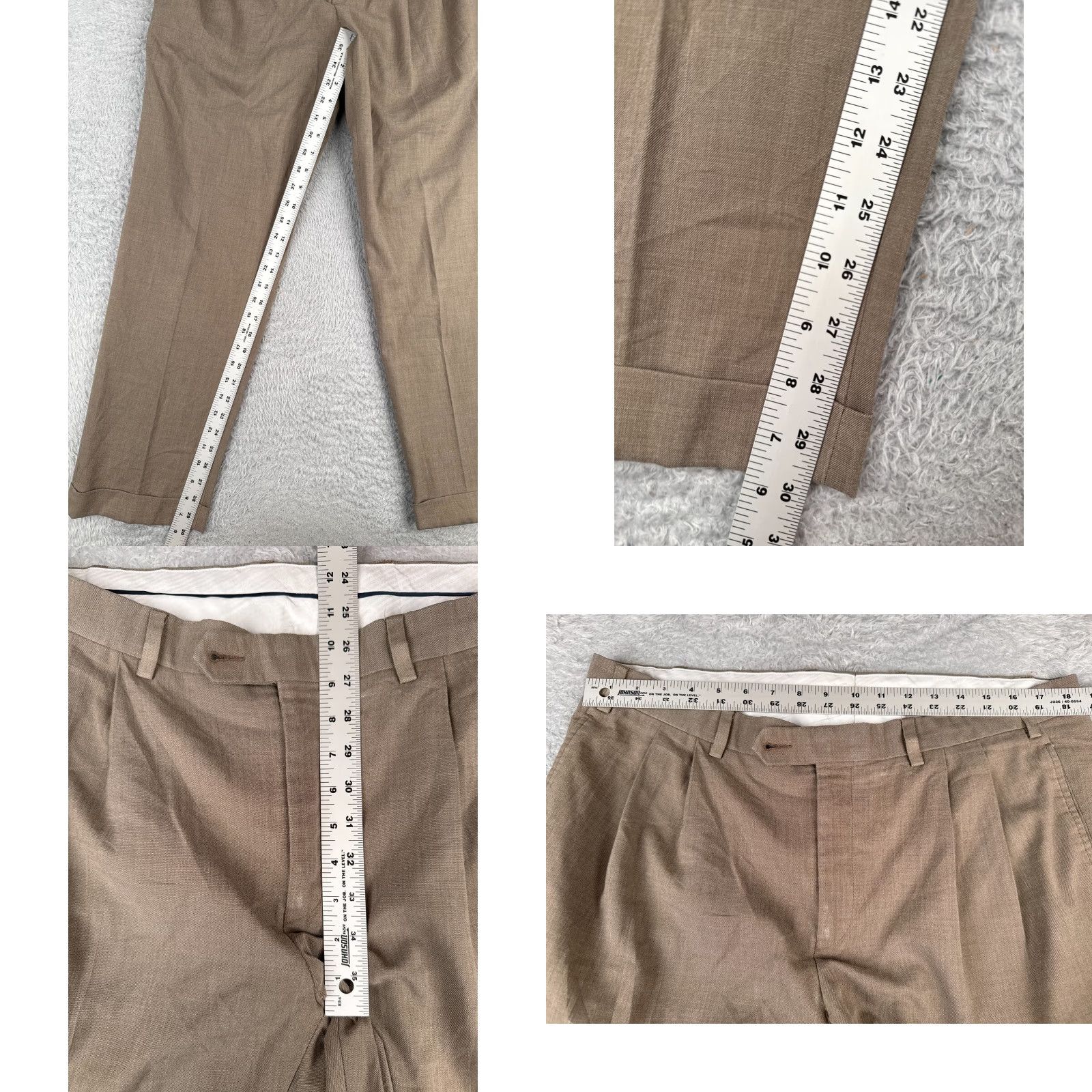 Ralph Lauren Lauren Ralph Lauren Pants Men 38 Beige Polyester Rayon Blend Pleated 38x30 Dress Pants Size US 38 / EU 54 - 8 Thumbnail