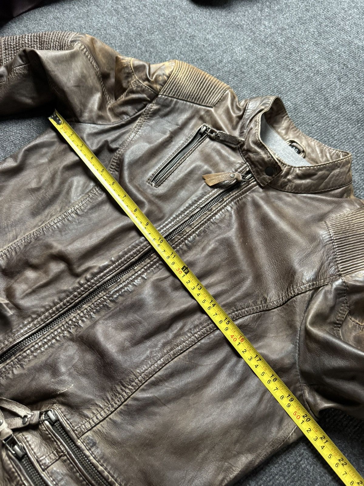 Genuine Leather Vintage 00s Brown Leather Moto Biker Jacket Distressed Style Size US S / EU 44-46 / 1 - 24 Thumbnail