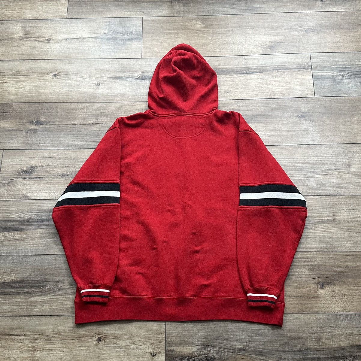 Lee Vintage 90s Ohio State Buckeyes Lee Sport Red Striped Hoodie Size US L / EU 52-54 / 3 - 7 Thumbnail