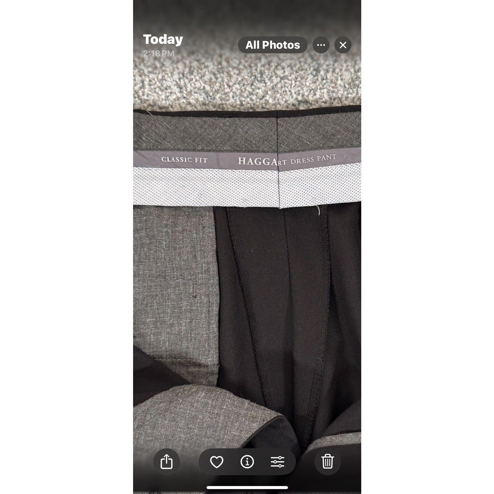 Haggar Haggar Pants Mens 34x30 Classic Fit Office Pleated Business Size US 34 / EU 50 - 2 Thumbnail
