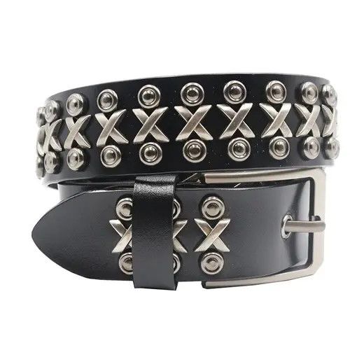 Japanese Brand × Leather Metal Rivet Cowboy Belt Genuine Leather Cowskin Size ONE SIZE - 2 Thumbnail
