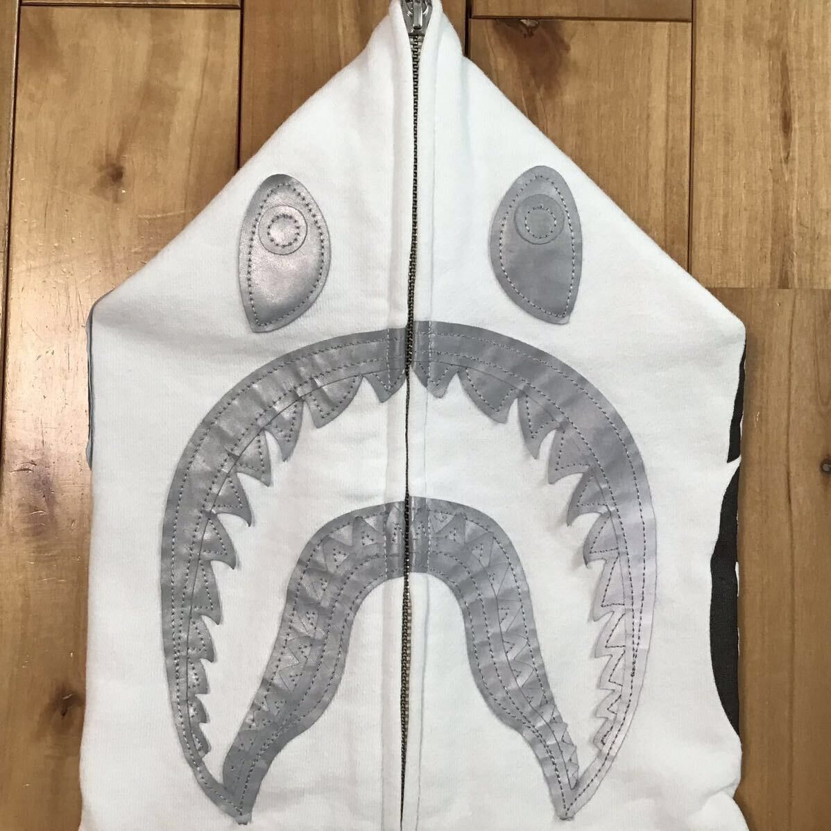 Bape BAPE Reflector Shark full zip hoodie White a bathing ape Size US M / EU 48-50 / 2 - 3 Thumbnail