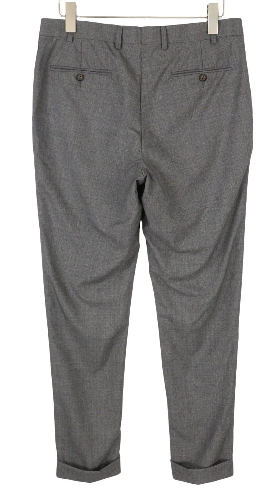 Suitsupply SOHO TURN-UP UK34R Grey Wool S120 Zip Pants 86855 Size 34R - 2 Thumbnail