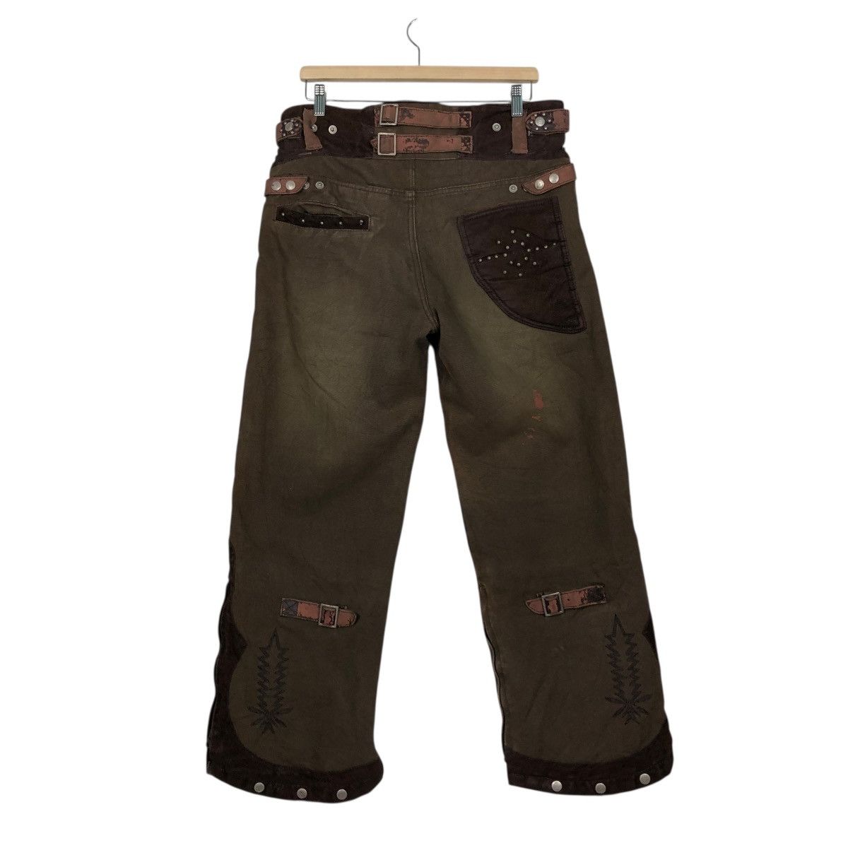 Japanese Brand 🔥CROPPED BIKER PUNK PANTS DISTRESSED IF SIX WAS NINE STYLE Size US 34 / EU 50 - 10 Thumbnail