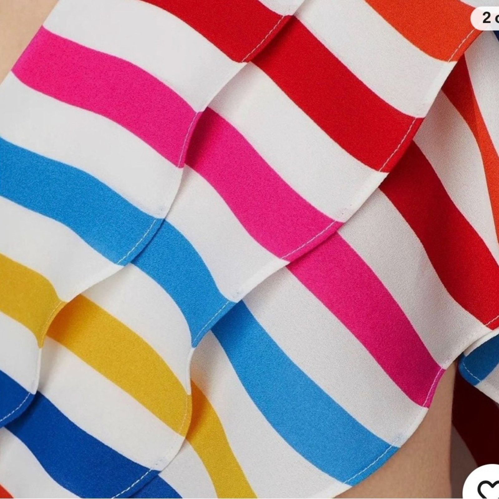 Other Color Me Courtney $130 Striped Ruffle Crop Top Size 0 Size XS / US 0-2 / IT 36-38 - 6 Thumbnail