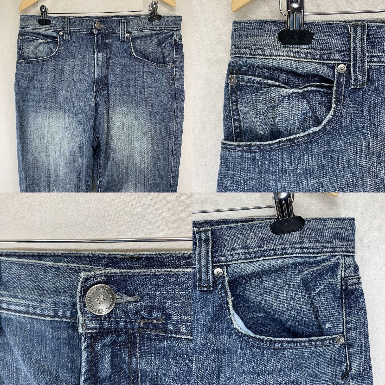 Vintage Vintage Arizona Jean Co Men's Jeans 36x31 Dark Blue Straight Fit Bootcut 90s Grunge Rock Size US 36 / EU 52 - 8 Thumbnail