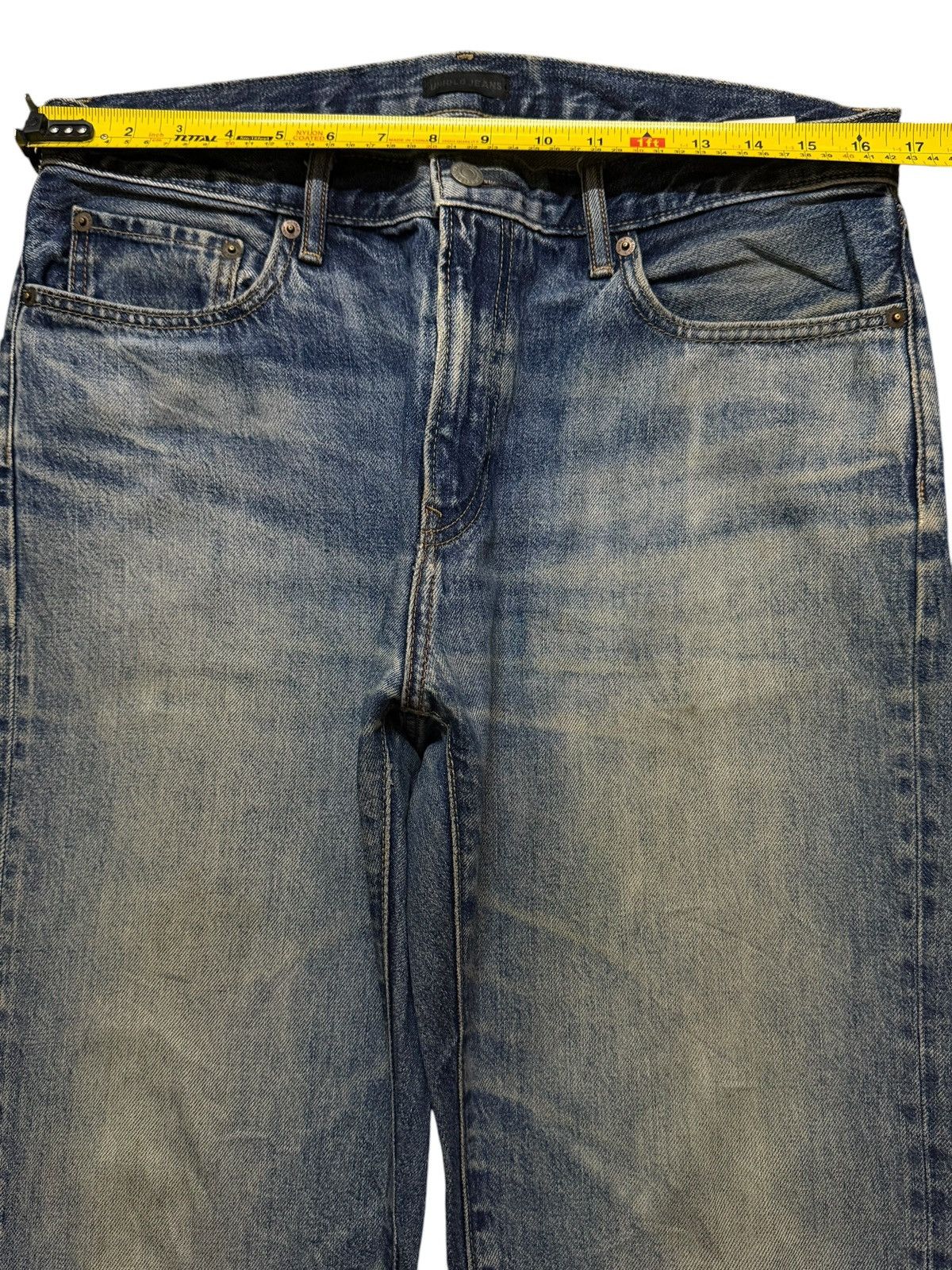 Uniqlo Vintage Y2K Japanese Uniqlo Blue Mud Wash Distress Straight Size US 33 - 8 Thumbnail