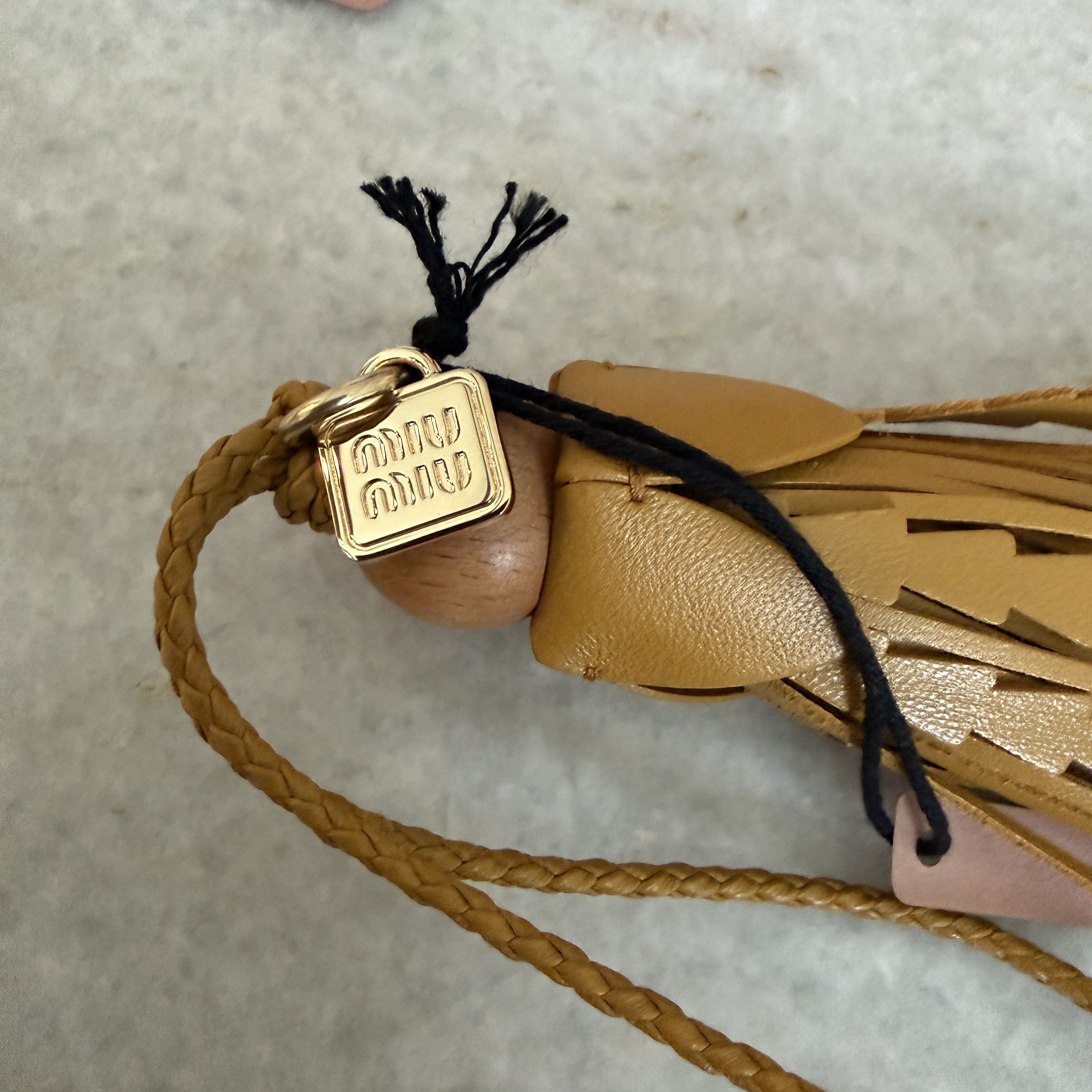 Miu Miu Miu Miu 5TL542 Tassel Leather Bag Charm Trick Whiskey Brown Size ONE SIZE - 7 Thumbnail