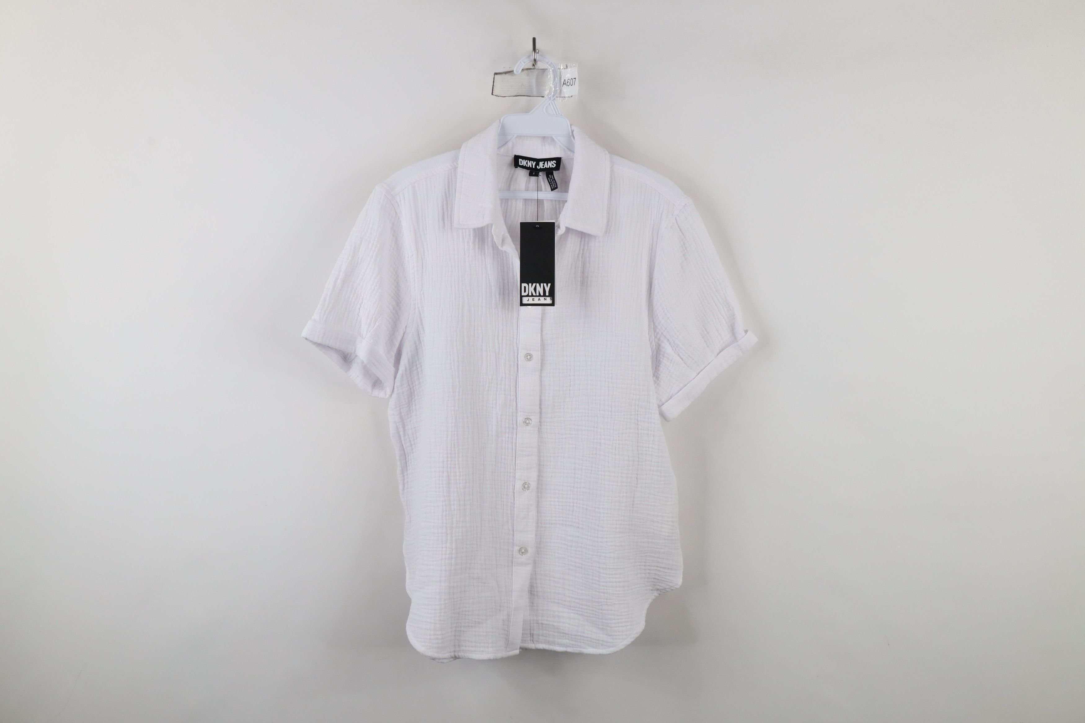 DKNY × Vintage Deadstock Vintage Y2K DKNY Collared Button Shirt White Size S / US 4 / IT 40 - 1 Thumbnail
