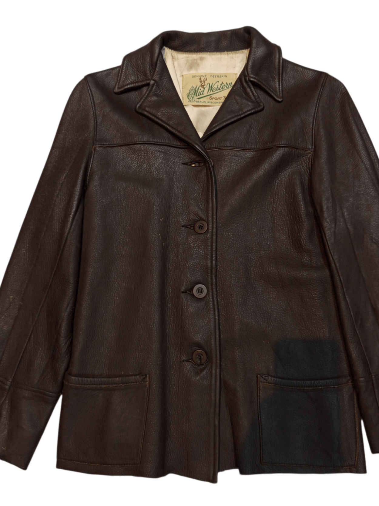Vintage 1950s Mid Western Sport Togs Deerskin Leather Jacket Size S / US 4 / IT 40 - 3 Thumbnail