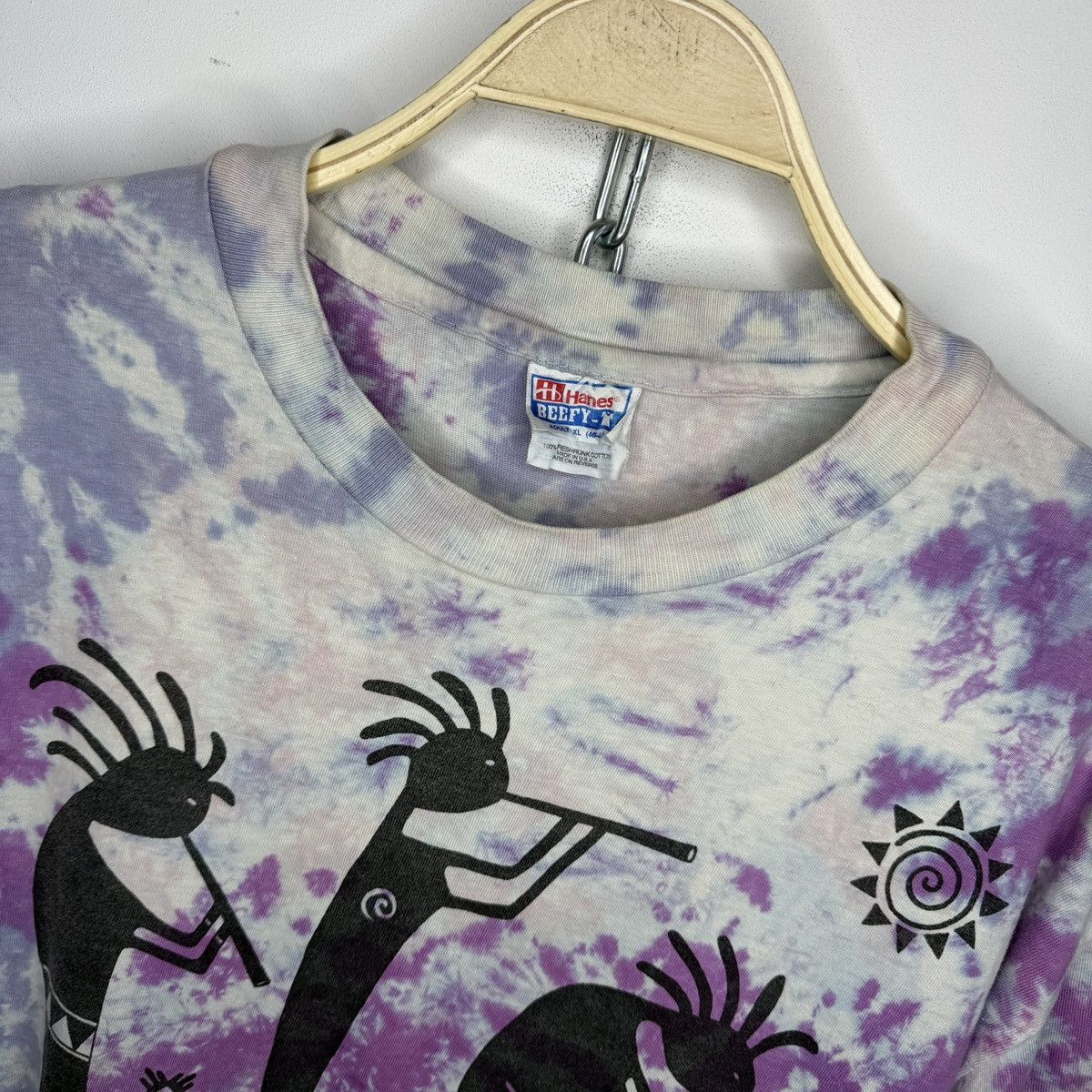 Vintage Vintage Hanes Kokopelli Tie Dye Tshirt Single Stitch 90s Size US XL / EU 56 / 4 - 5 Thumbnail