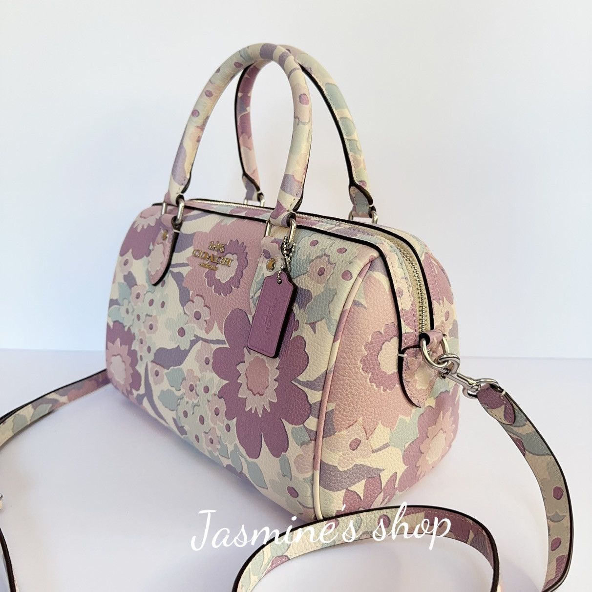 Coach NWT Coach Rowan Satchel Bag With Floral Print CBG82 Size ONE SIZE - 4 Thumbnail