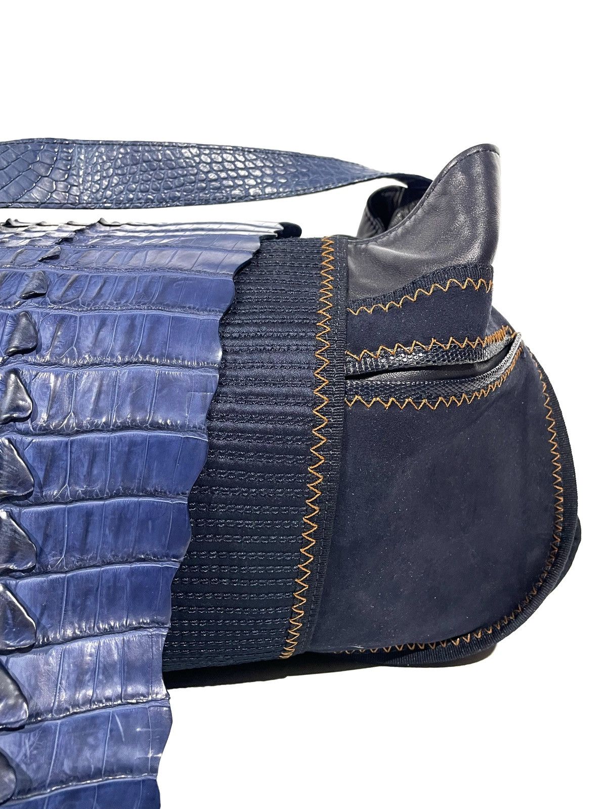 Gianfranco Ferre Gianfranco Ferre Blue Shoulder Limited Bag Crocodile Leather Size ONE SIZE - 3 Thumbnail