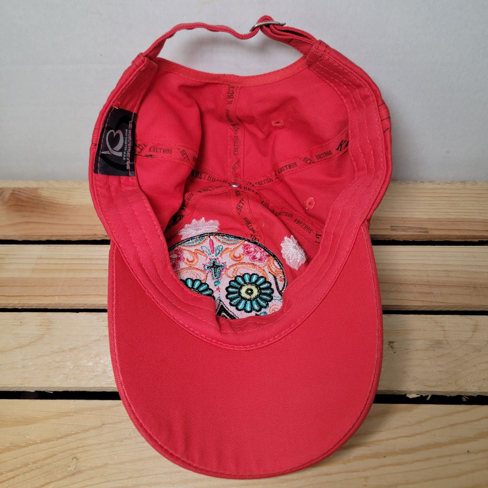 Other Día de los Muertos Bling Sugar Skull Adjustable Red Ball Cap Size ONE SIZE - 6 Thumbnail