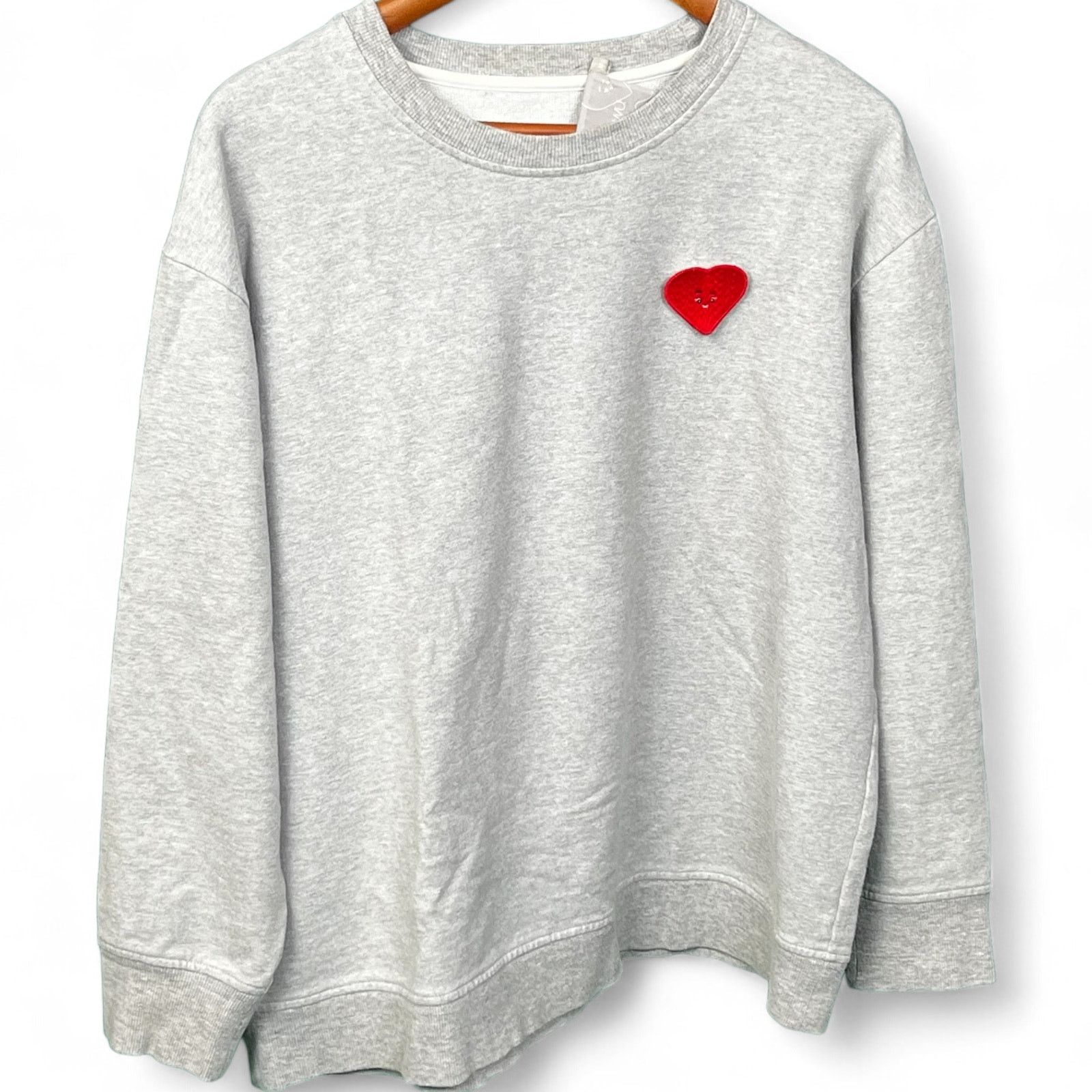 Jason Wu Jason Wu Men's Medium Gray Crewneck Sweatshirt Smiley Heart Size US M / EU 48-50 / 2 - 5 Thumbnail