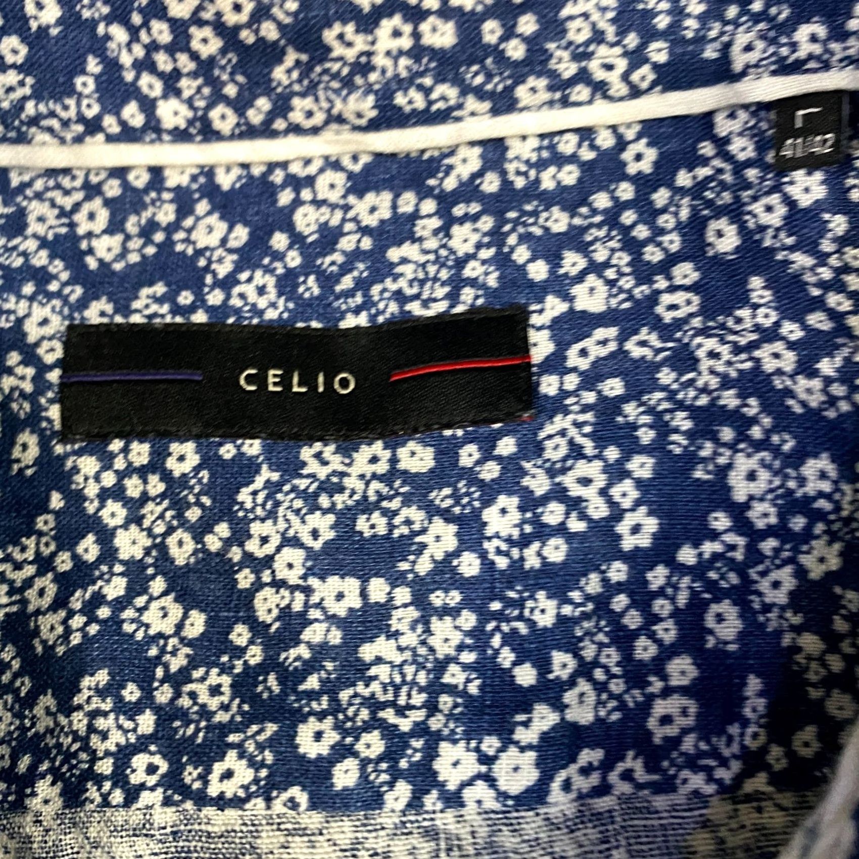 Celio VINTAGE Celio Shirt Blue L All Over Floral Print 100% Linen Floral Shirt Mens L Blues Size US L / EU 52-54 / 3 - 3 Thumbnail