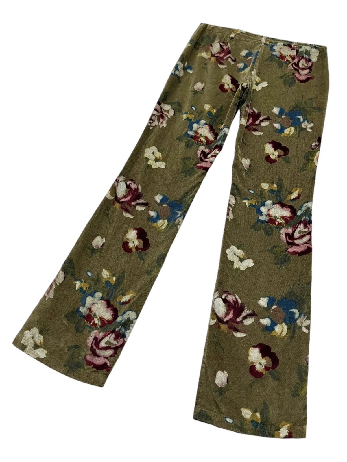 MAX&Co. ❤️Vintage MAX & CO ACTIVE Floral Design Cotton Velvet Pants Size 29" - 4 Thumbnail