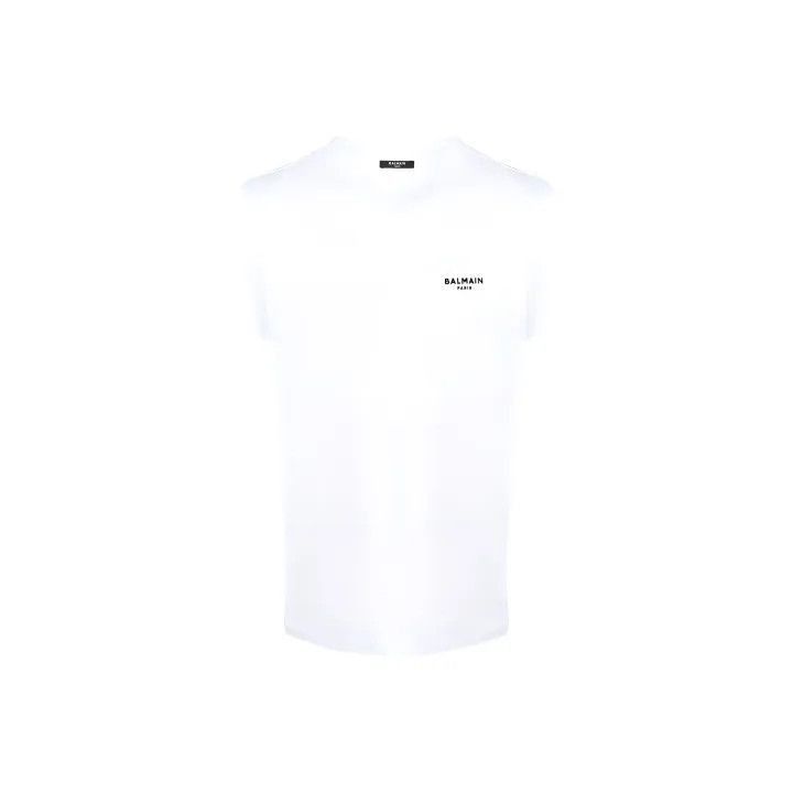 Balmain Balmain White Short Sleeve Round Neck T-Shirt -2507 Size M / US 6-8 / IT 42-44 - 1 Thumbnail