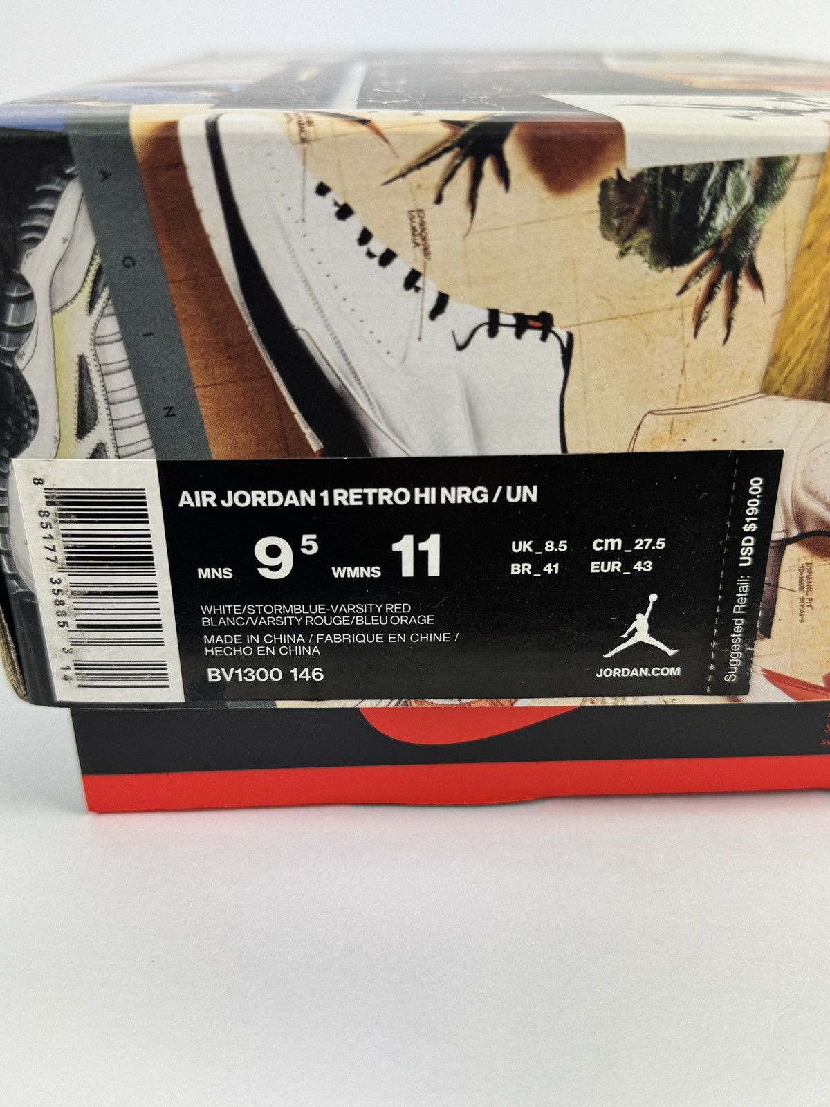 Jordan Brand JORDAN 1 RETRO UNION LOS ANGELES STORM BLUE SNEAKERS Size US 9.5 / EU 42-43 - 15 Thumbnail
