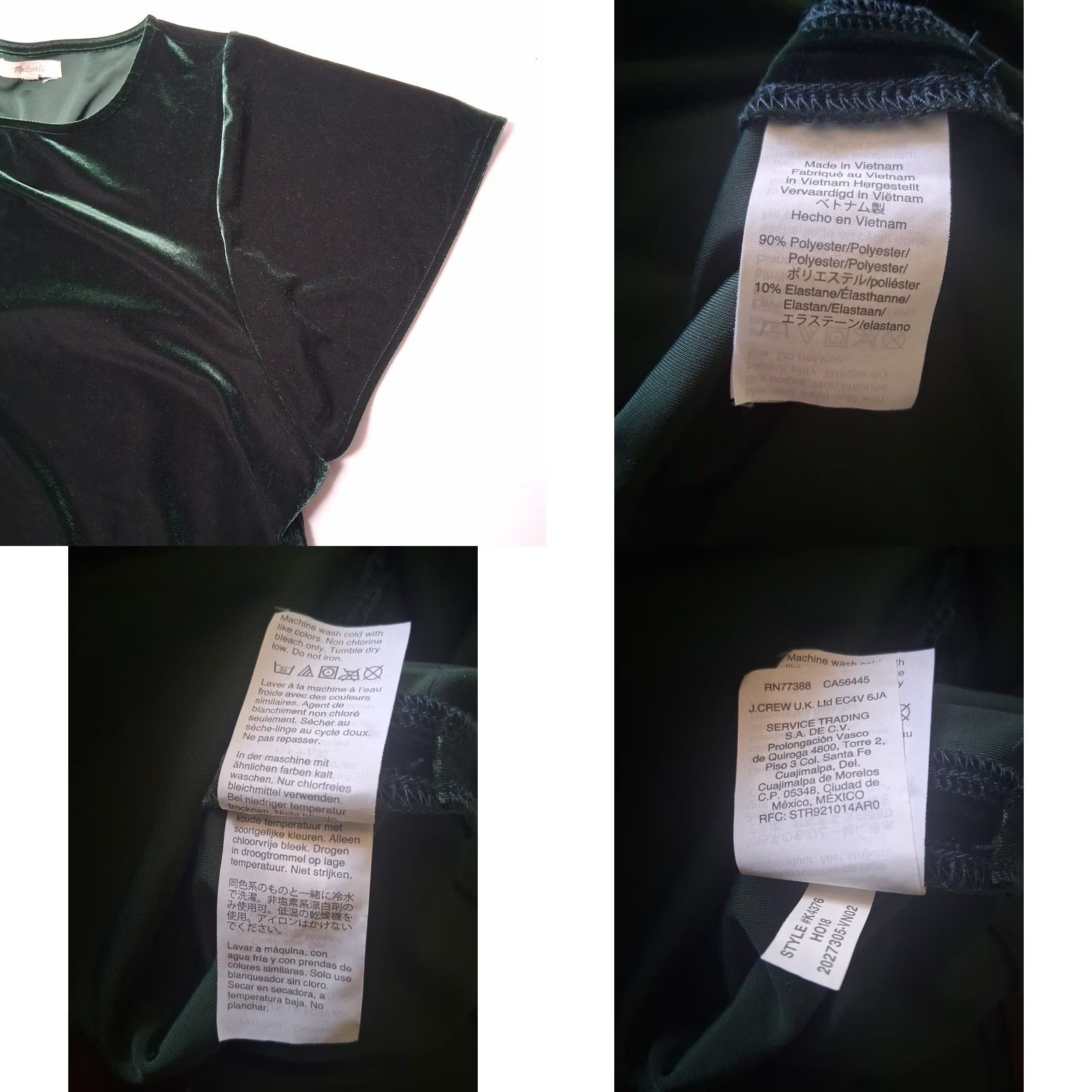Madewell Madewell Shirt L Emerald Green Cropped Velour Casual Whimsical Fairycore Womens Size L / US 10 / IT 46 - 8 Thumbnail
