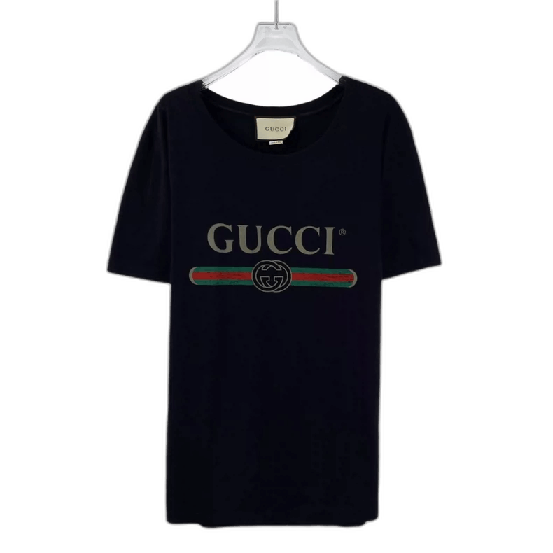 Gucci Black Logo Cotton T-Shirt M Size