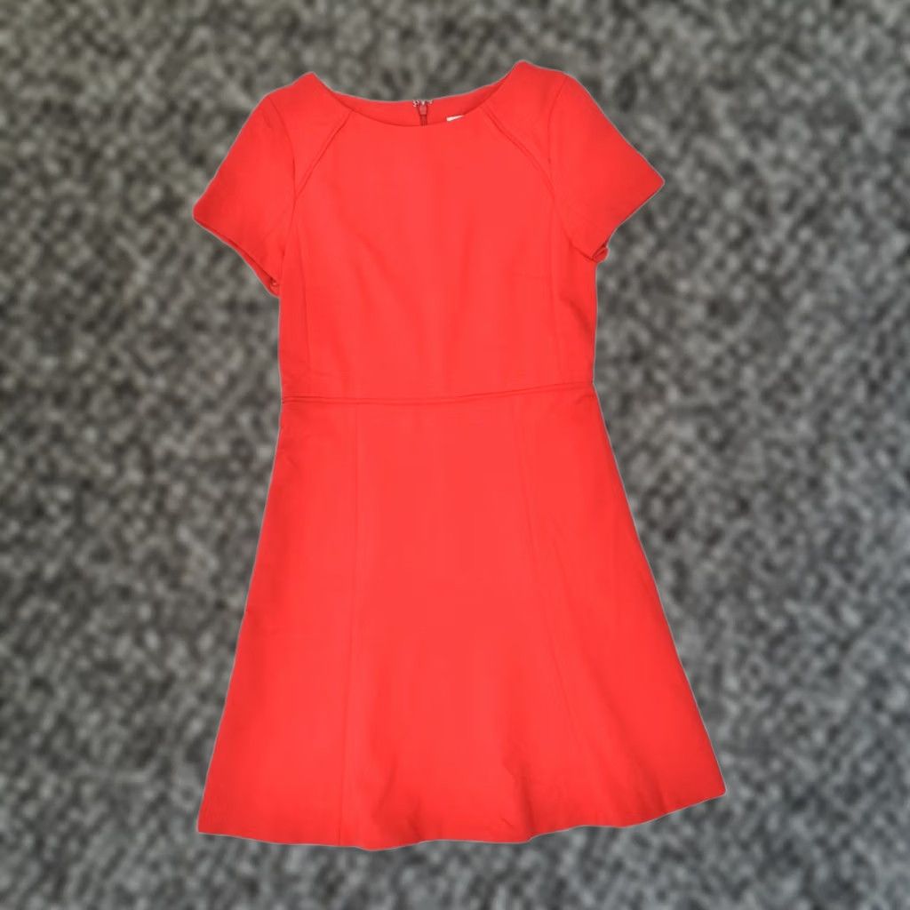 J.Crew J. CREW Womens A-Line Dress Medium Red Polyester US 6 Size M / US 6-8 / IT 42-44 - 1 Thumbnail